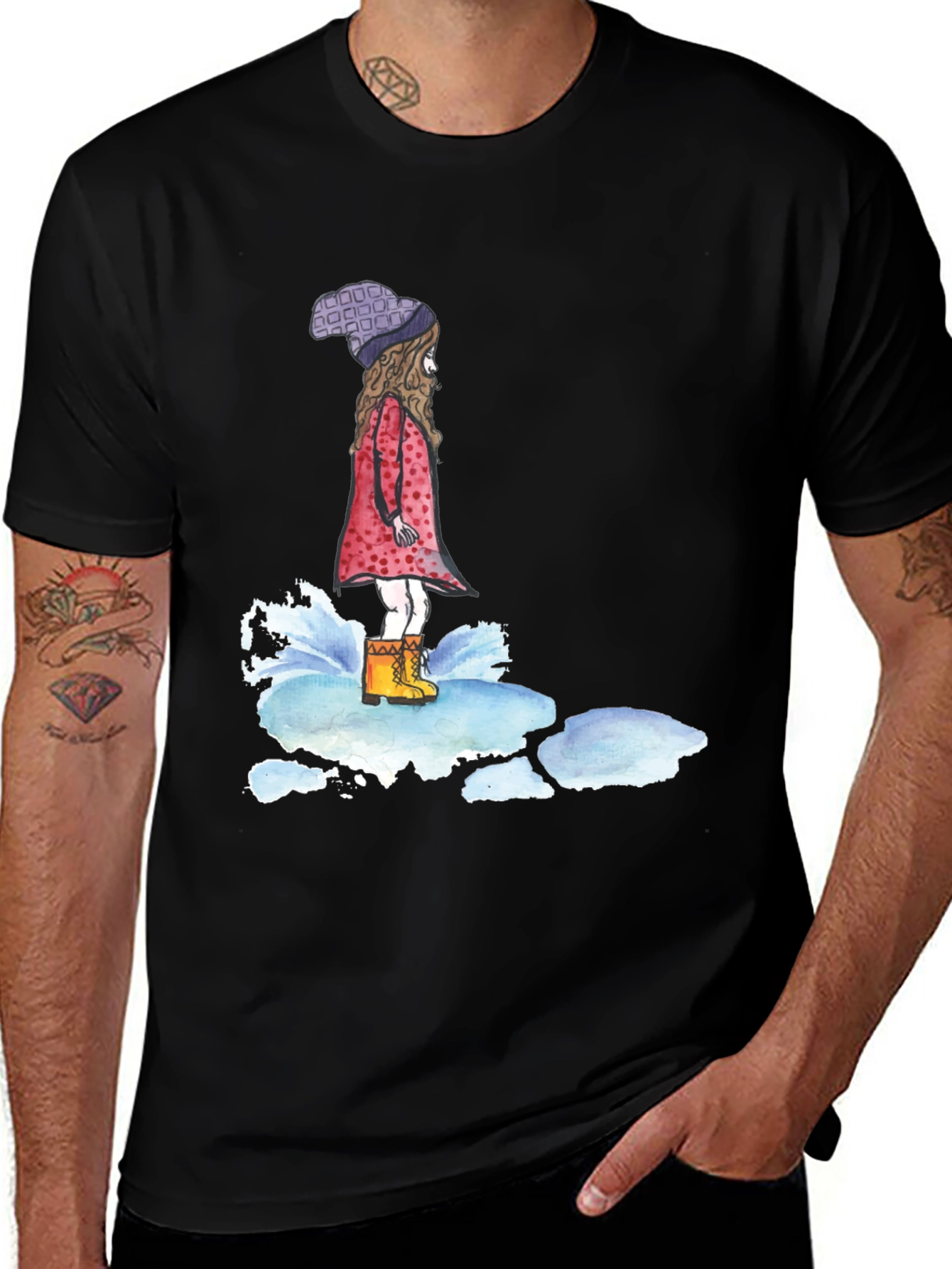 Variant 14 of Whimsical Girl Black T-Shirt