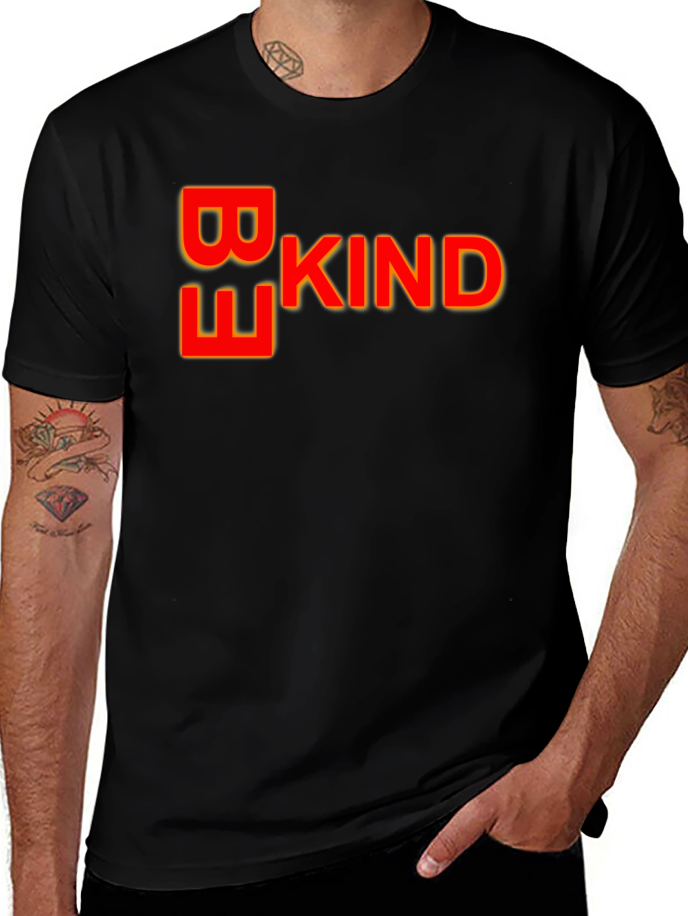 Black Be Kind T-Shirt - Stylish Crew Neck Soft Cotton Tee main image