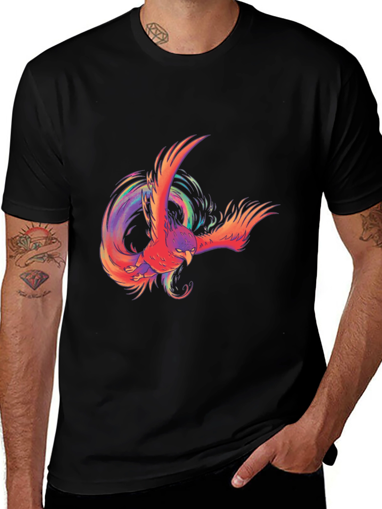 Variant 29 of Phoenix Graphic Print Black T-Shirt