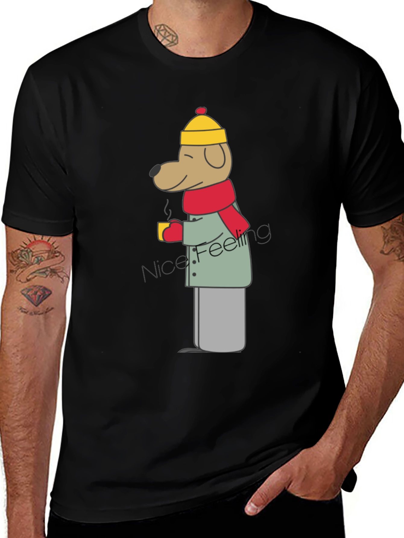 Winter Dog T-Shirt - Cozy Cartoon Graphic Tee