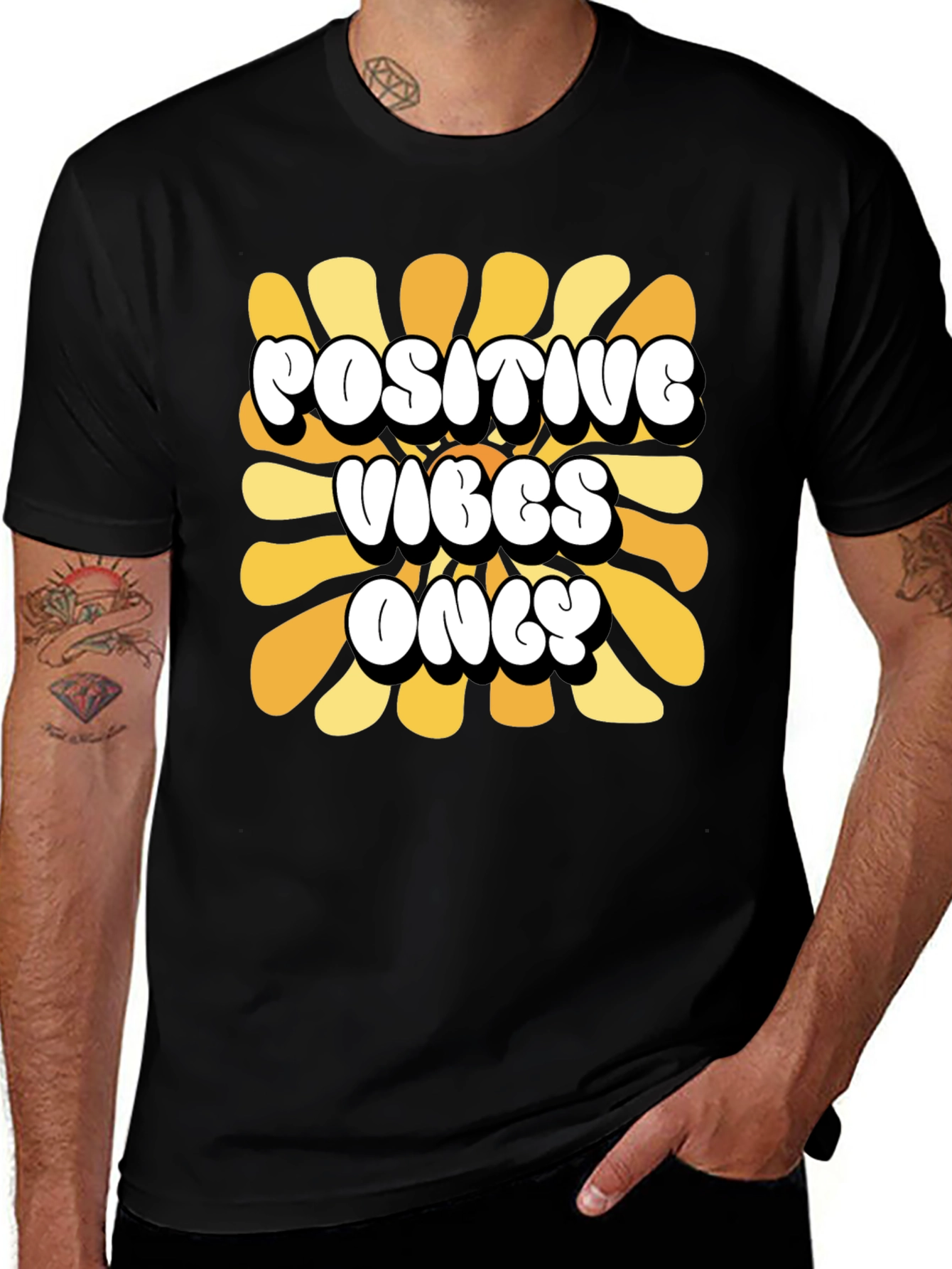 Variant 22 of Positive Vibes Only Retro Graphic Tee