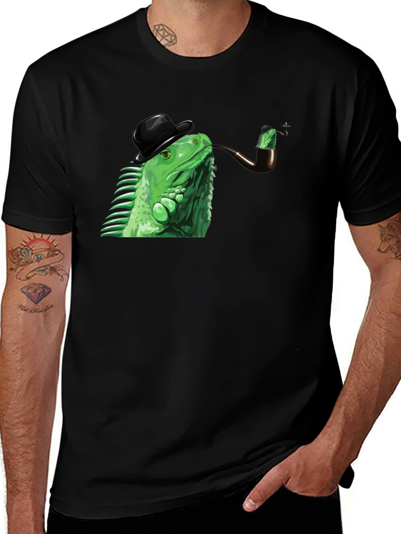 Iguana with Pipe Graphic Tee
