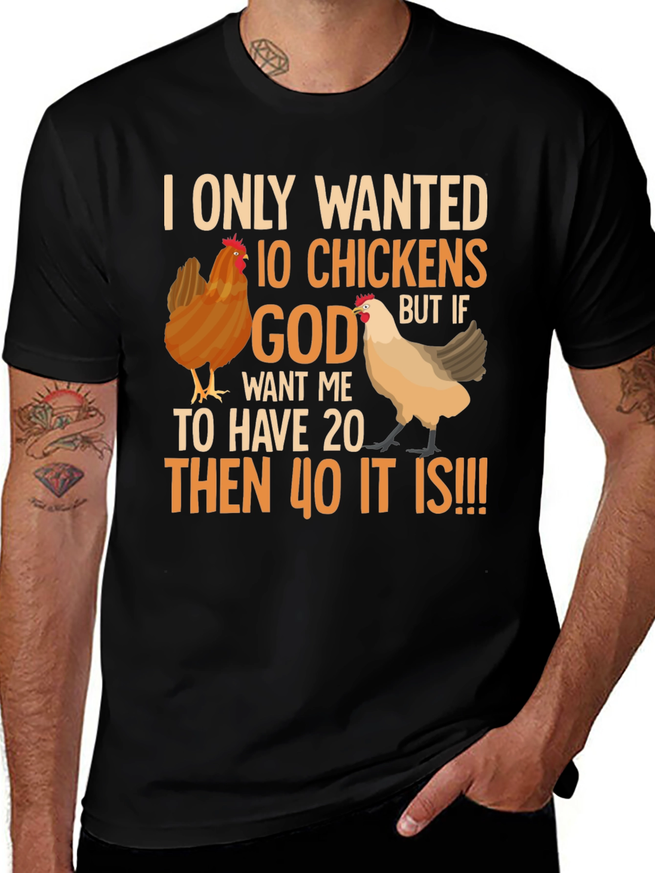 Variant 18 of Funny Chicken Lover T-Shirt: 10 Chickens or 40!