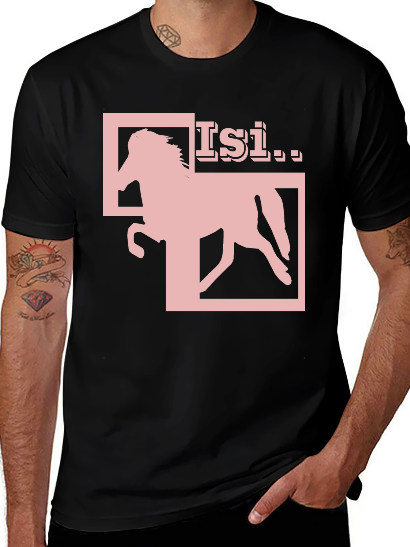 Variant 21 of Horse Graphic Tee - Black Casual Shirt