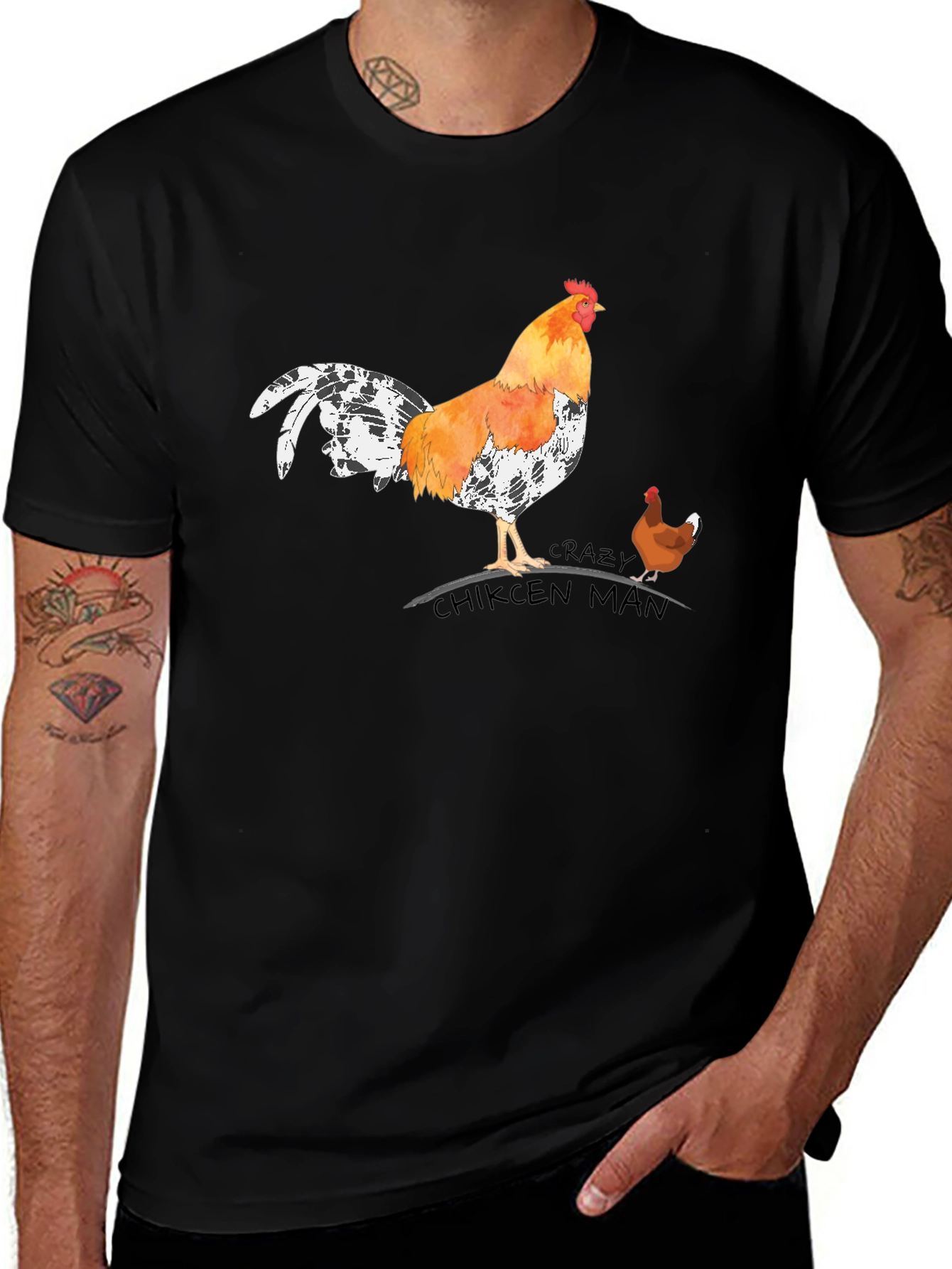 Variant 9 of Crazy Chicken Man Graphic T-Shirt