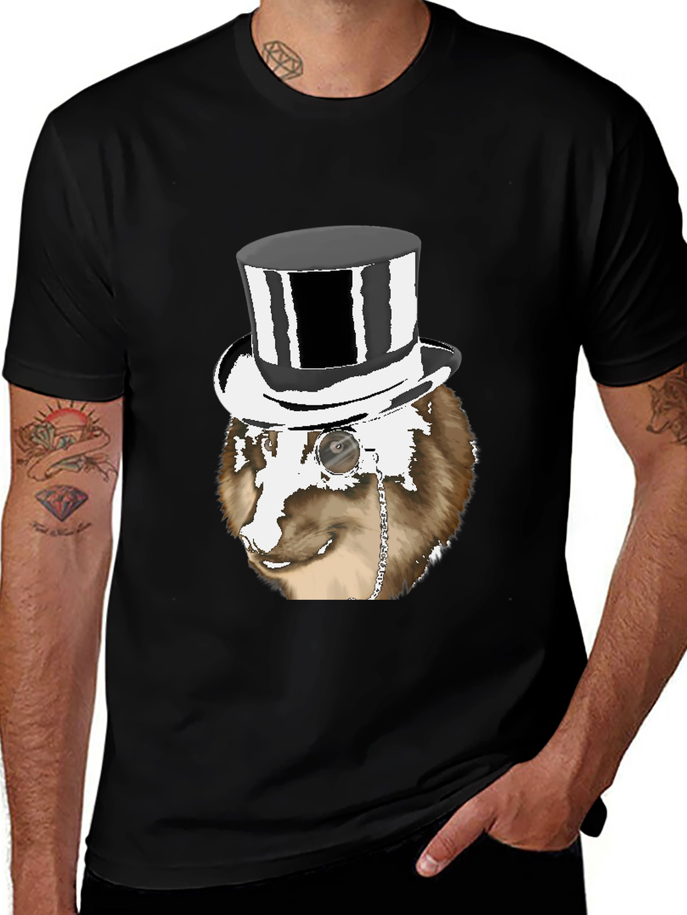Variant 8 of Dapper Dog Top Hat T-Shirt - Unique Graphic Tee