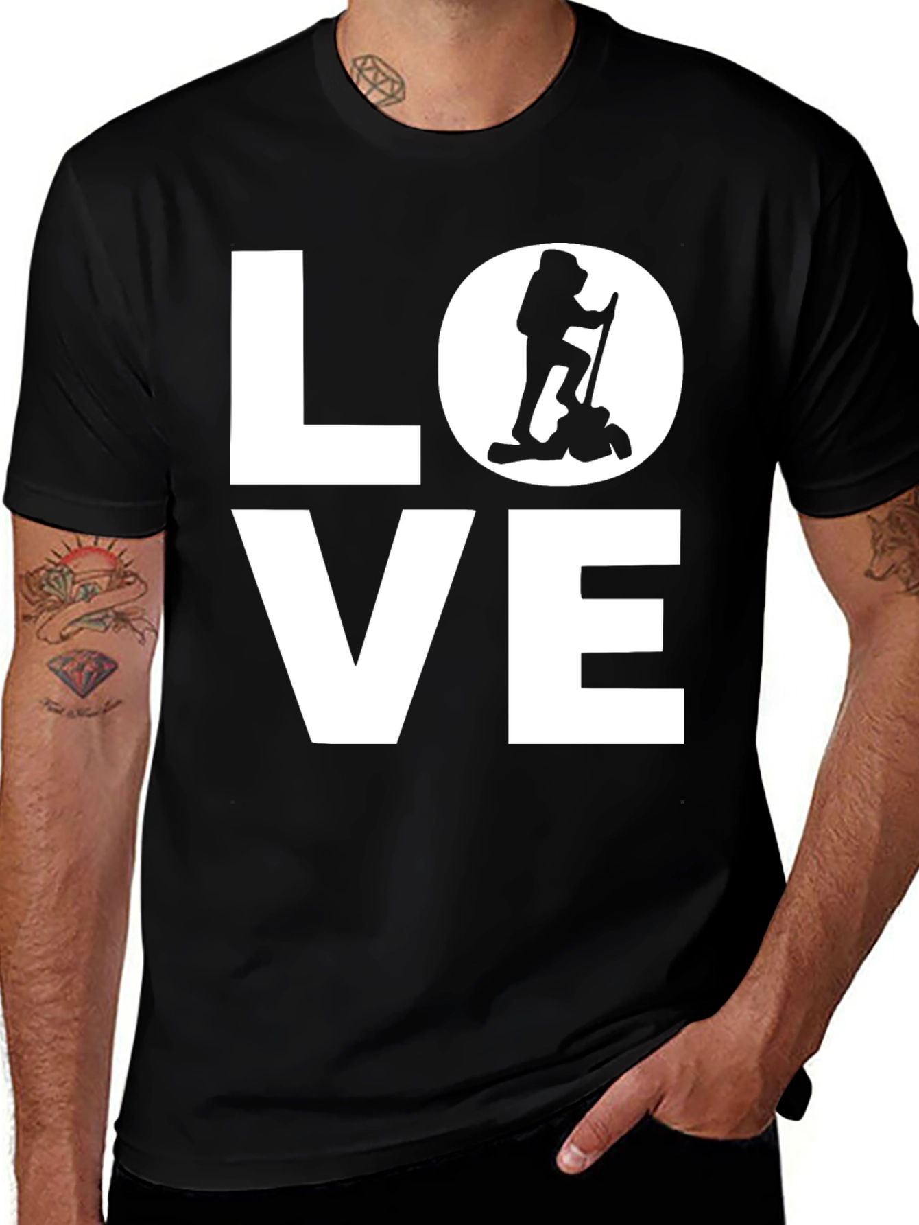 Variant 13 of LOVE Hiking T-Shirt - Black Graphic Tee