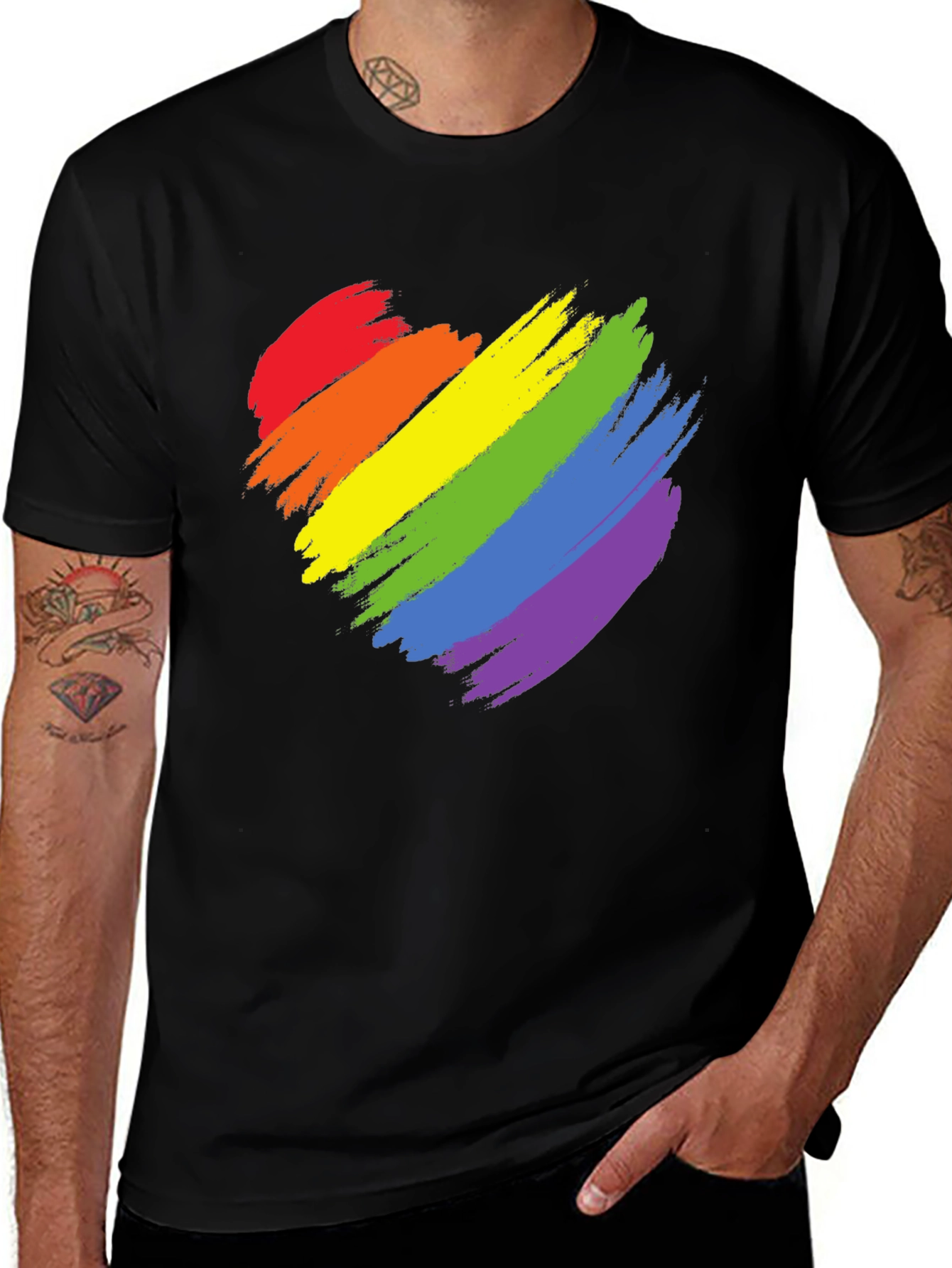 Variant 11 of Pride Heart T-Shirt - Rainbow Love Tee