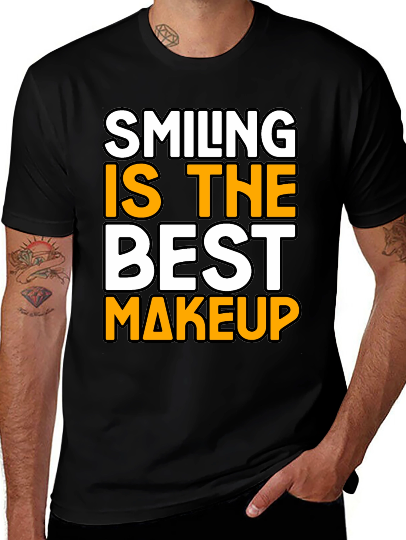 Variant 3 of Smiling Is The Best Makeup Black T-Shirt