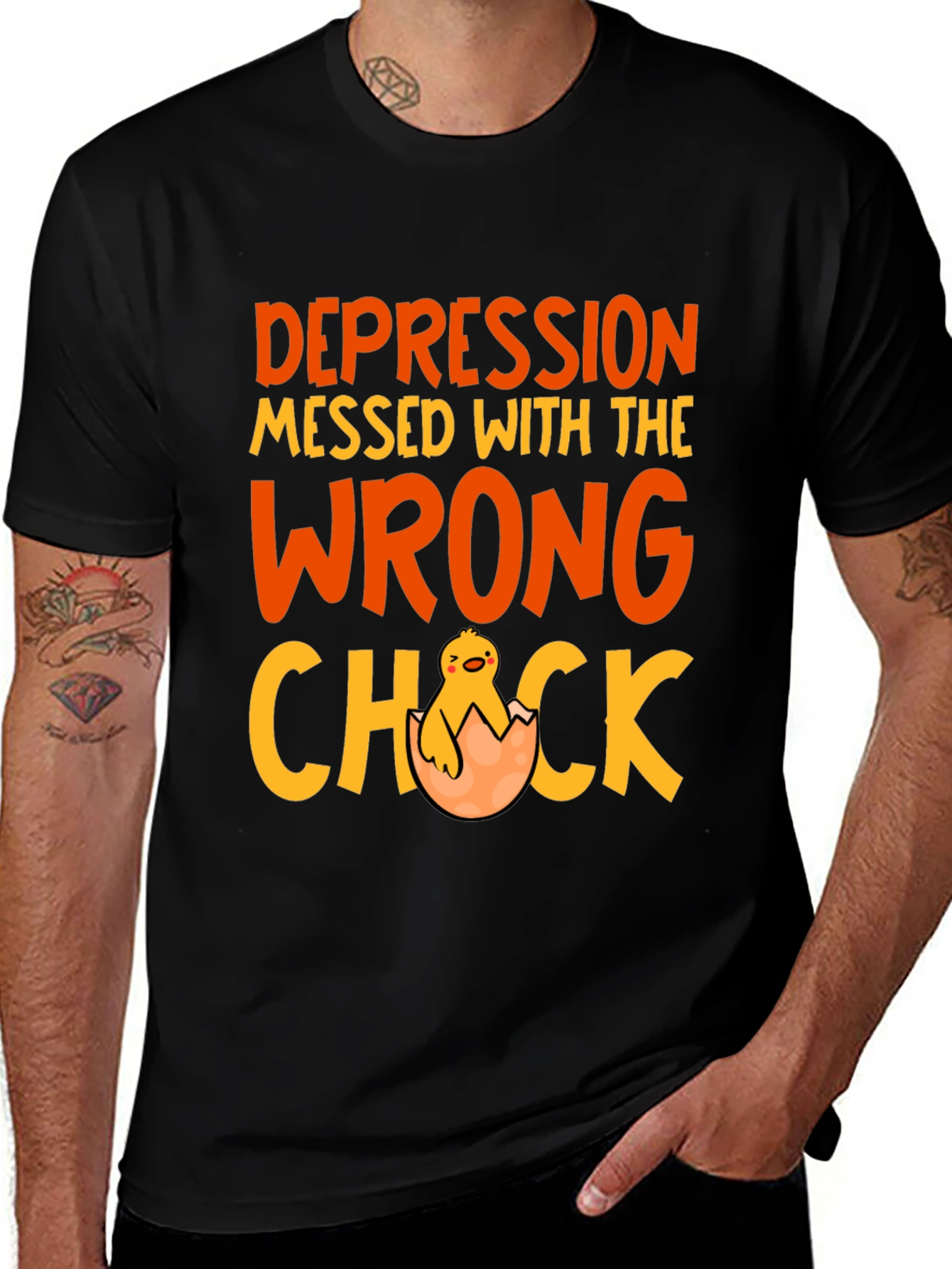 Variant 17 of Depression Messed With The Wrong Chick T-Shirt