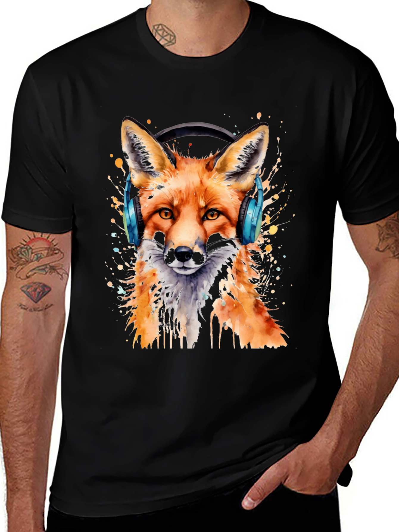 Variant 29 of Fox Headphone Graphic T-Shirt