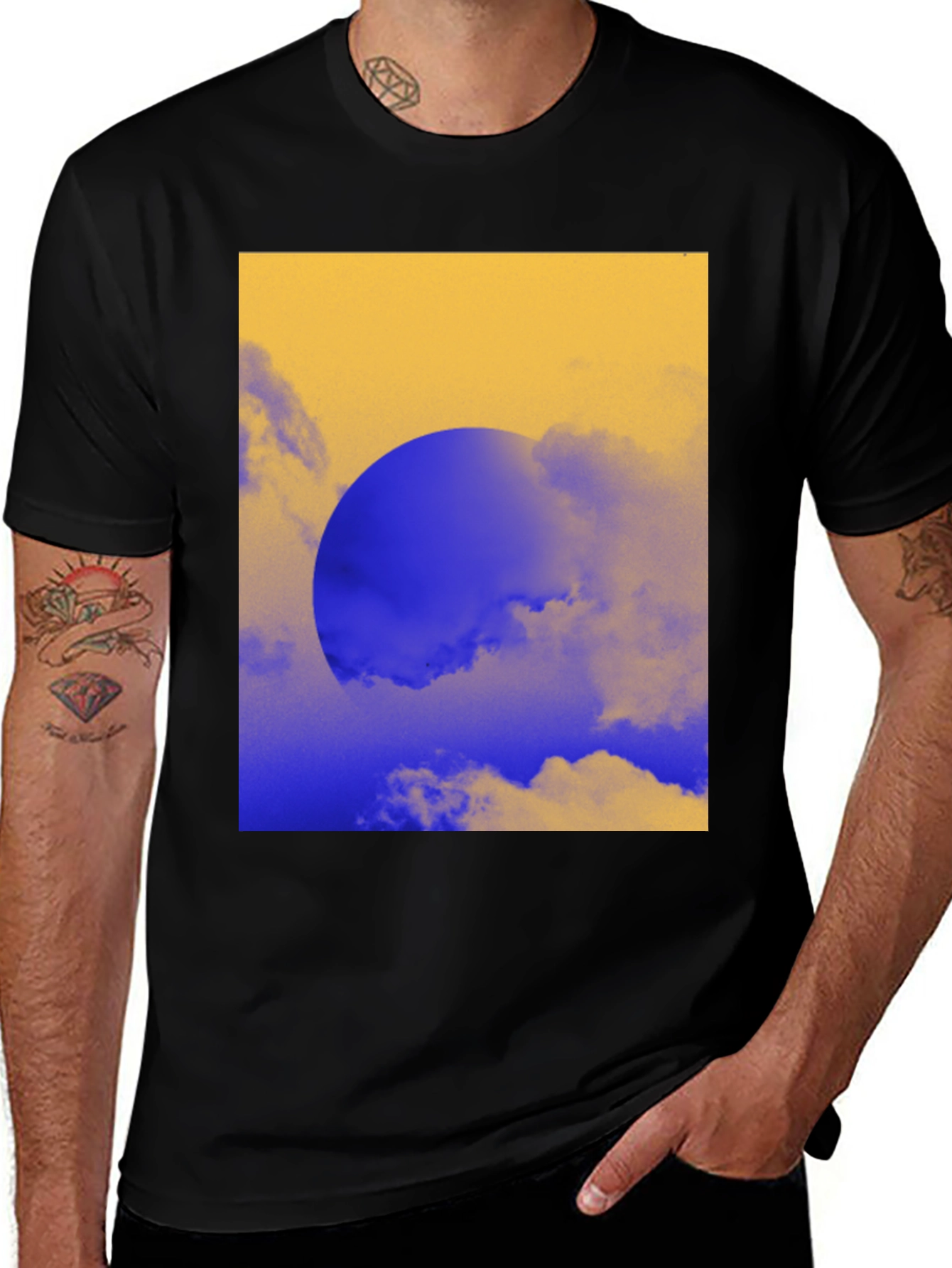Variant 13 of Abstract Sunset Graphic Tee - Black