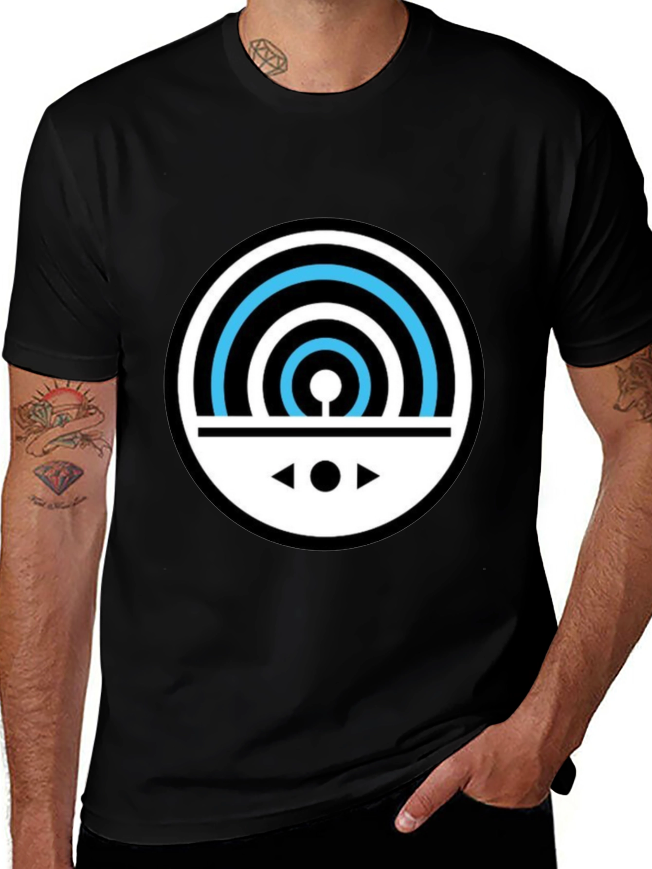 Variant 28 of Graphic Black T-Shirt - Circular Design, Modern Style