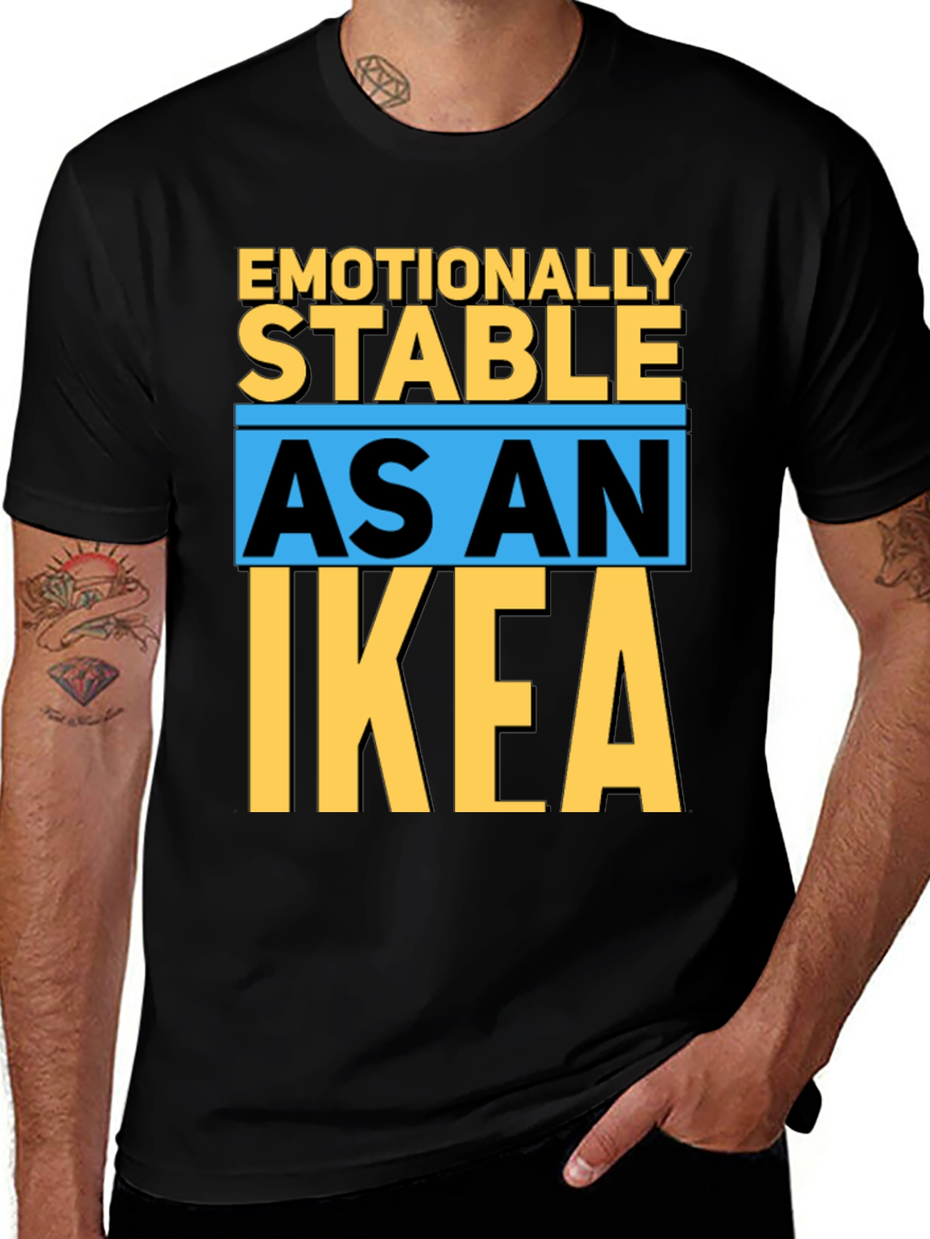 Variant 19 of Emotionally Stable as an IKEA T-Shirt