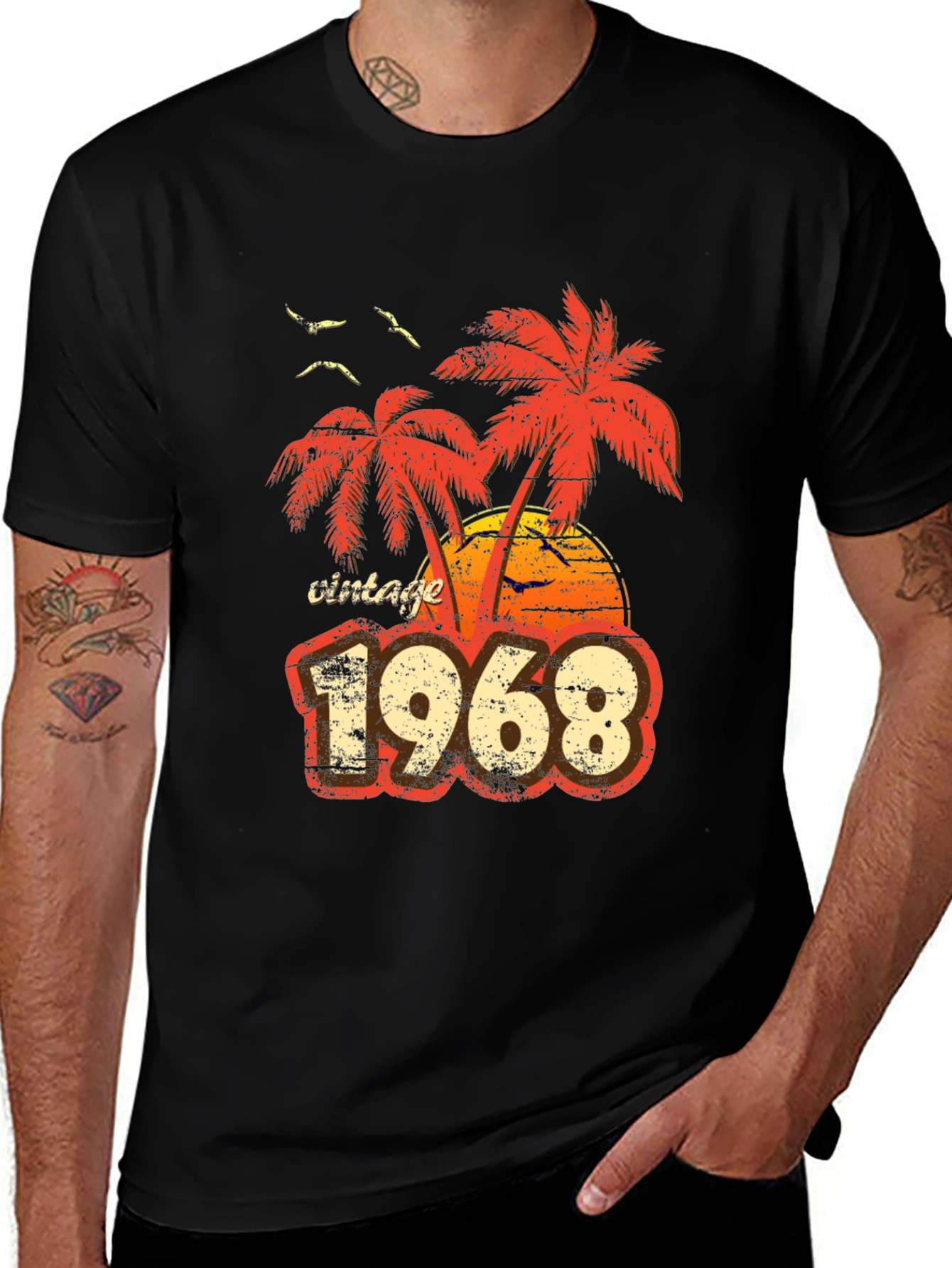 Variant 5 of Vintage 1968 Palm Tree Sunset T-Shirt