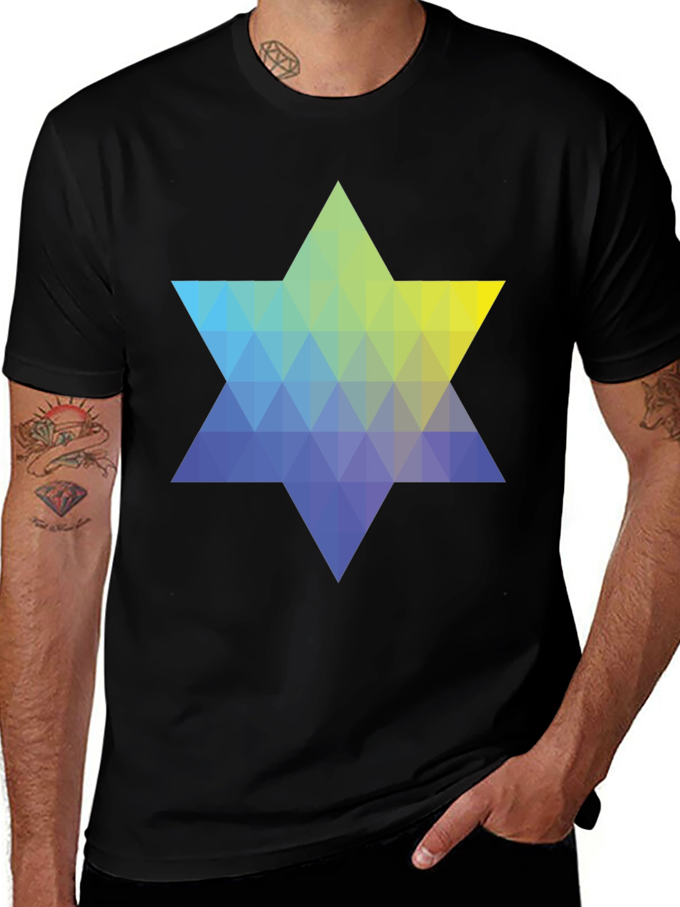 Variant 23 of Geometric Star Graphic Tee - Modern Casual Style
