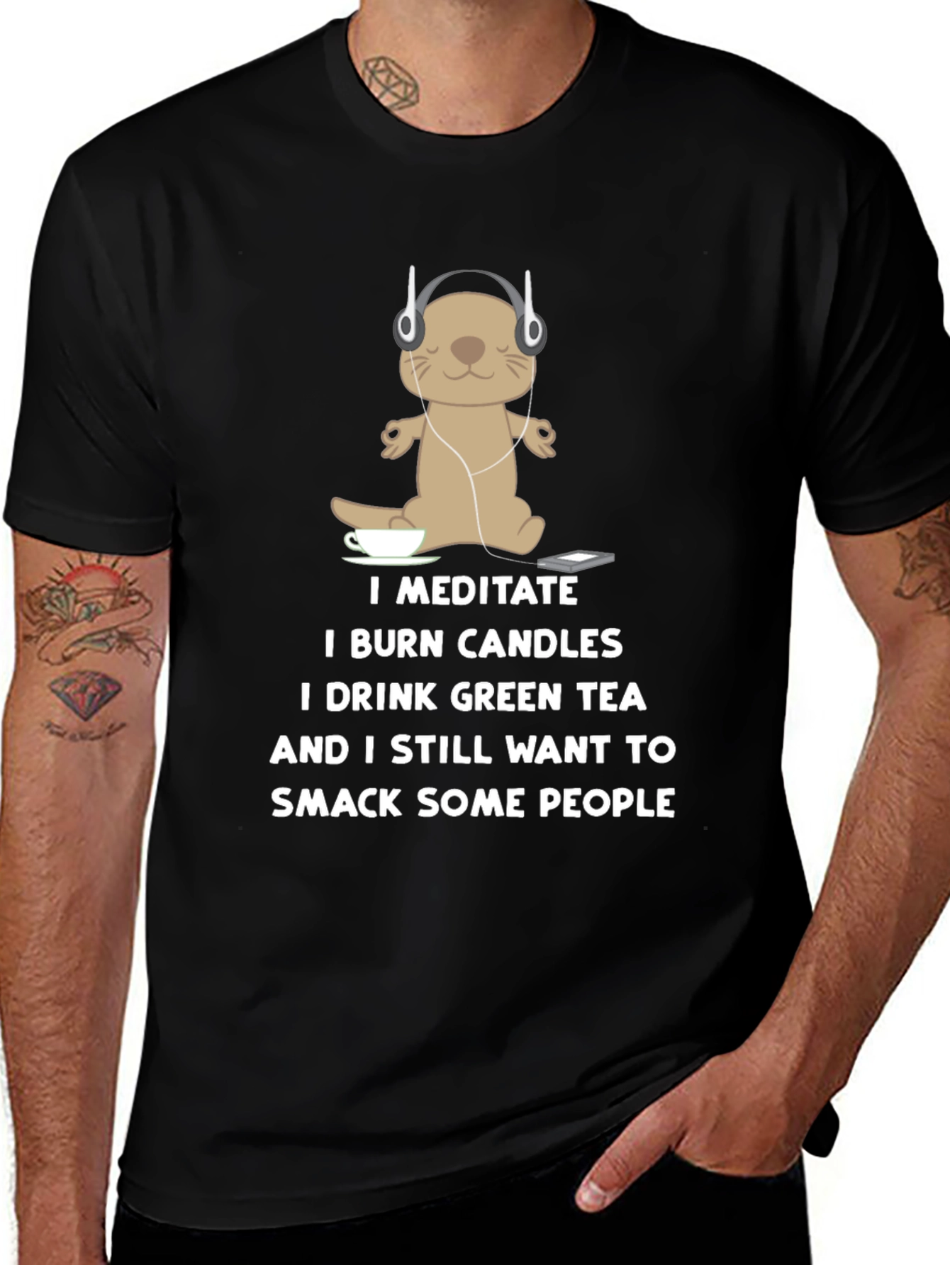 Variant 8 of Meditate Otter T-Shirt: Funny Yoga Tee