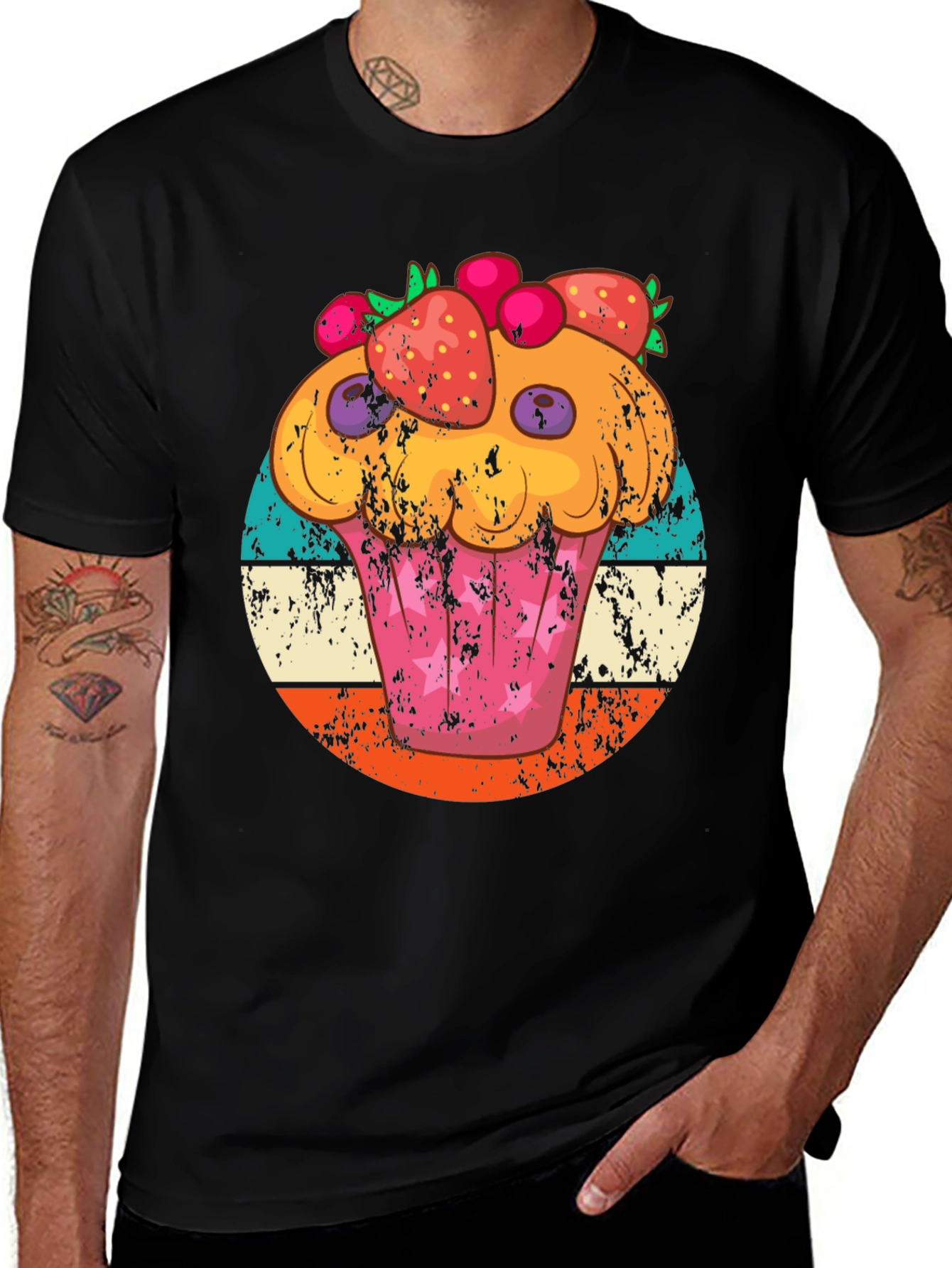 Variant 3 of Cupcake Graphic Tee Retro Style