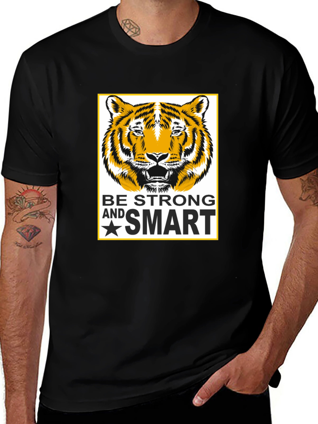 Be Strong and Smart Tiger Graphic Tee