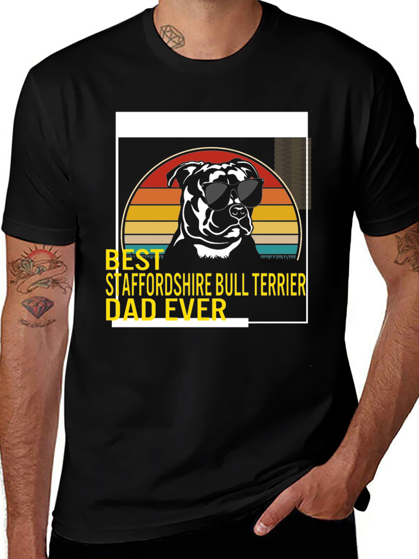 Staffordshire Bull Terrier Dad Ever T-Shirt