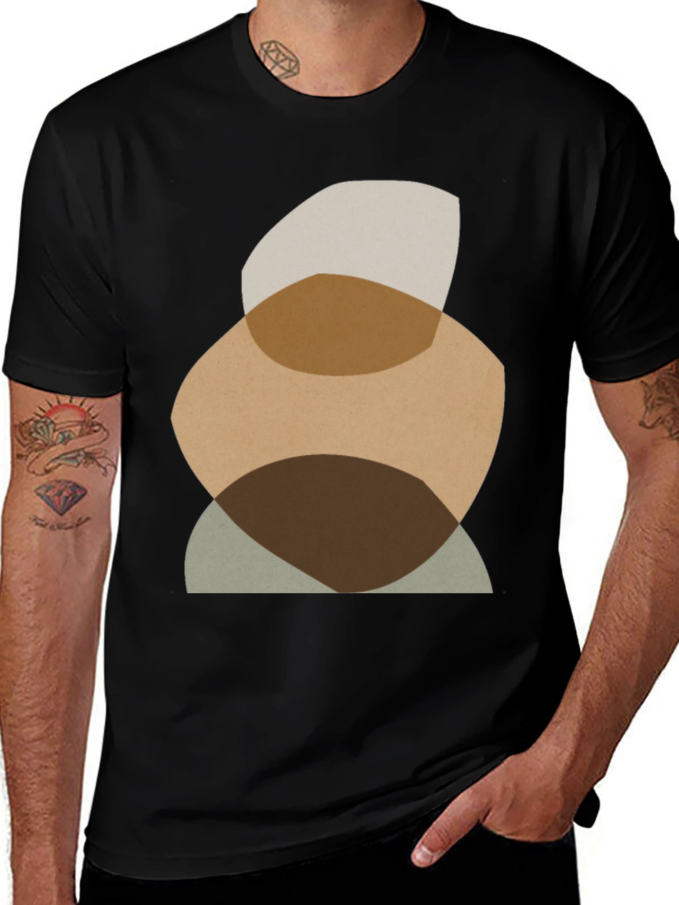 Variant 10 of Abstract Shapes Graphic Tee - Modern Casual Shirt