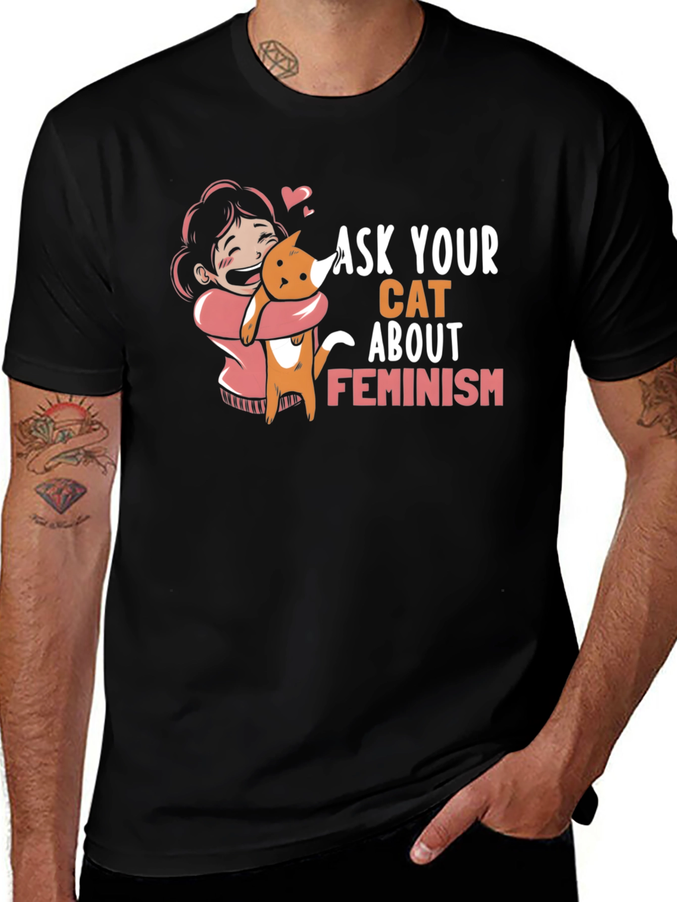 Variant 21 of Ask Your Cat About Feminism Graphic Tee