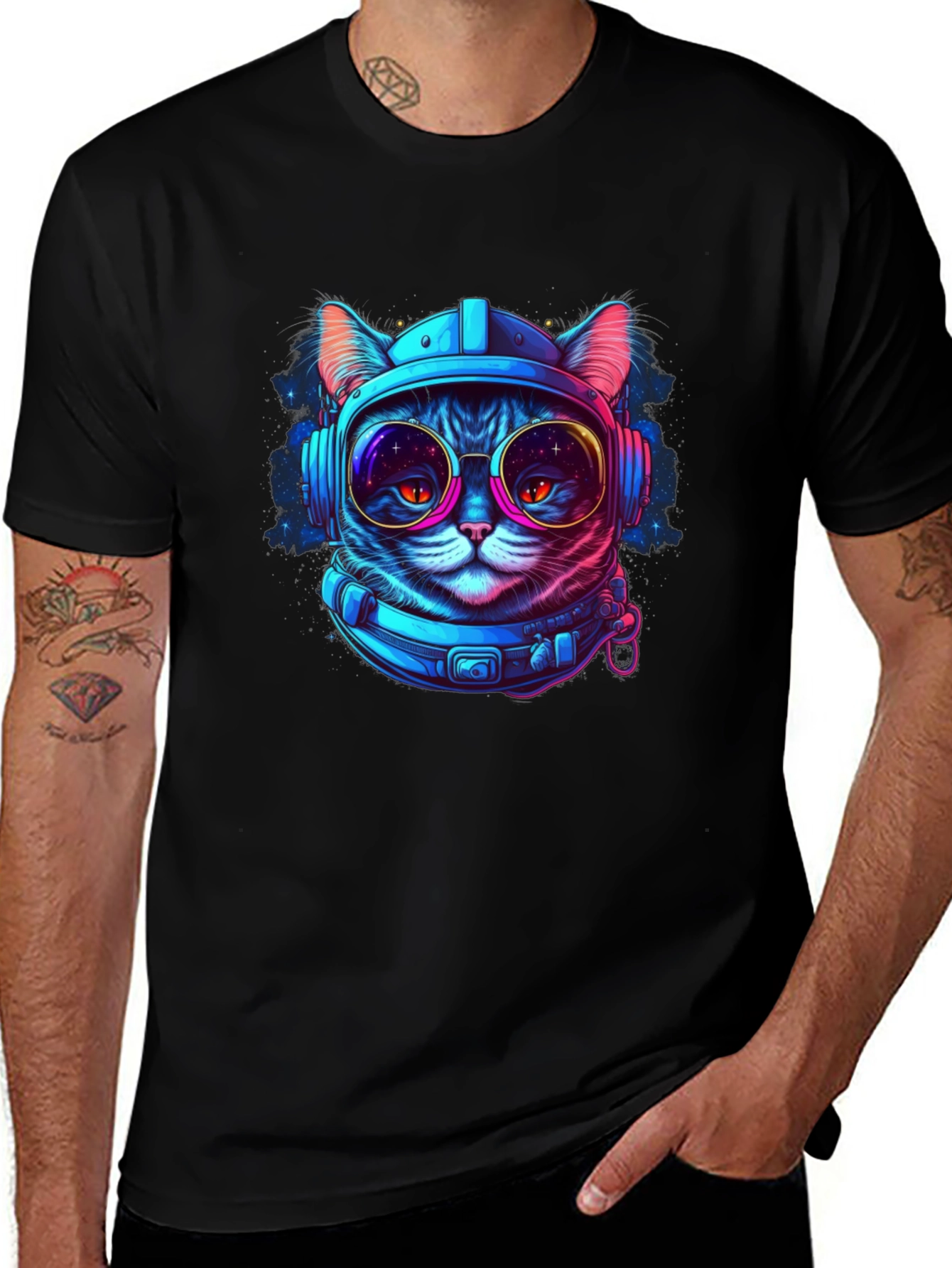 Variant 20 of Cosmic Cat Astronaut Graphic T-Shirt