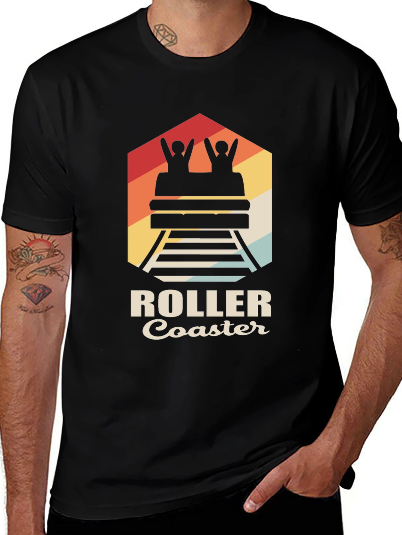 Variant 4 of Retro Roller Coaster Ride T-Shirt