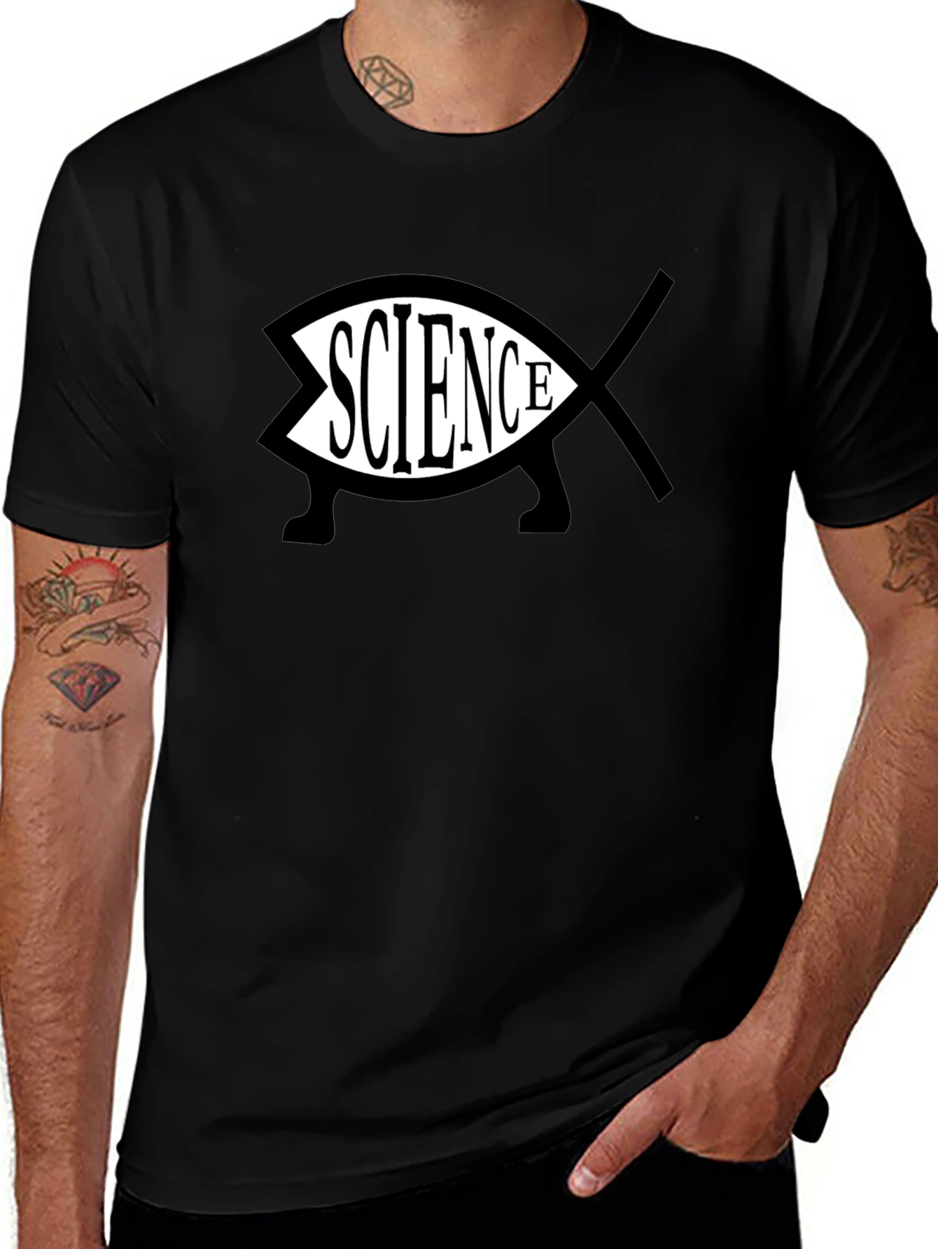 Variant 2 of Science Fish Black T-Shirt