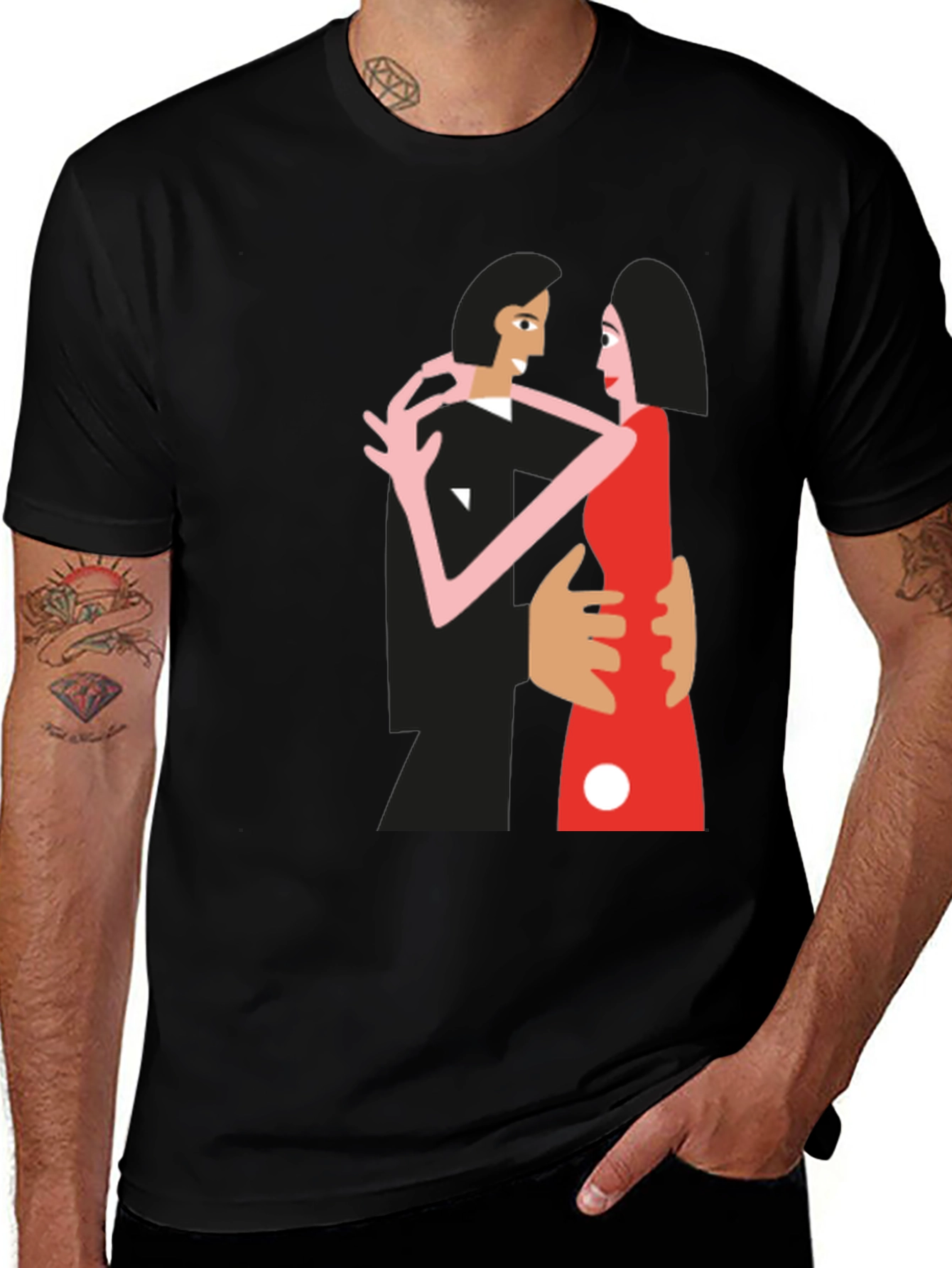 Variant 27 of Stylish Tango Graphic Tee - Black