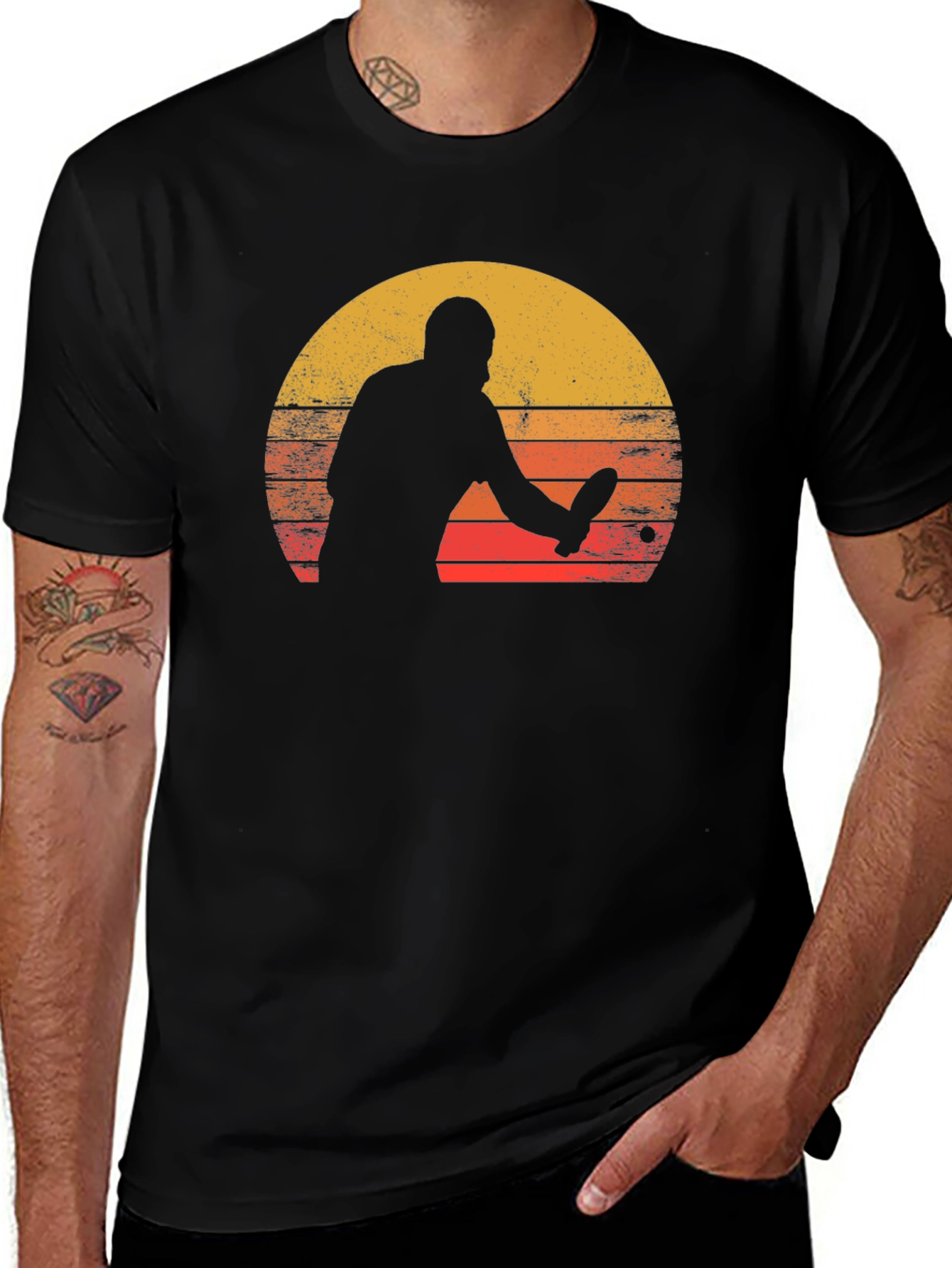 Variant 16 of Retro Table Tennis Sunset Graphic Tee