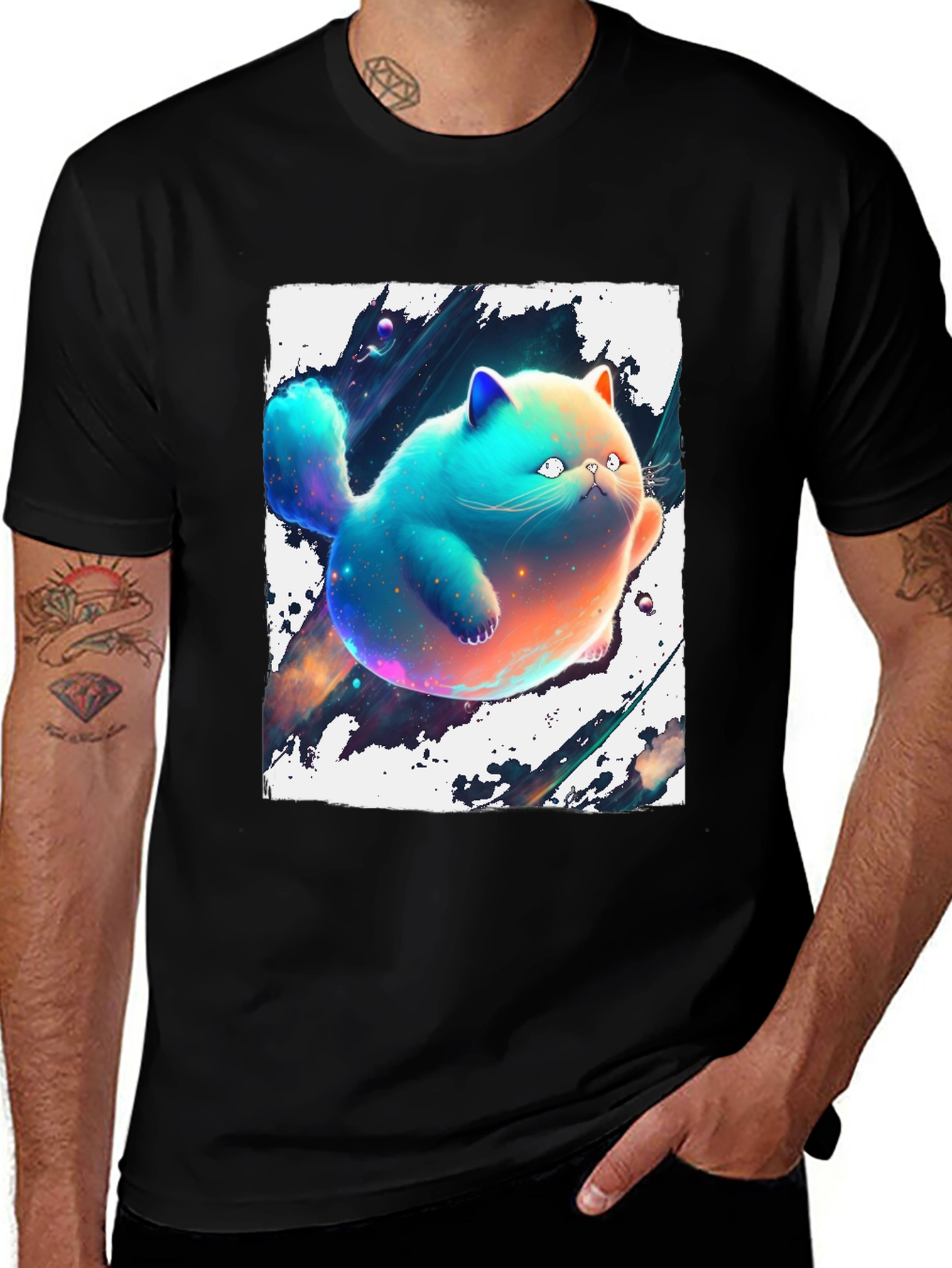 Variant 16 of Galaxy Cat Graphic T-Shirt - Unisex Cotton Tee