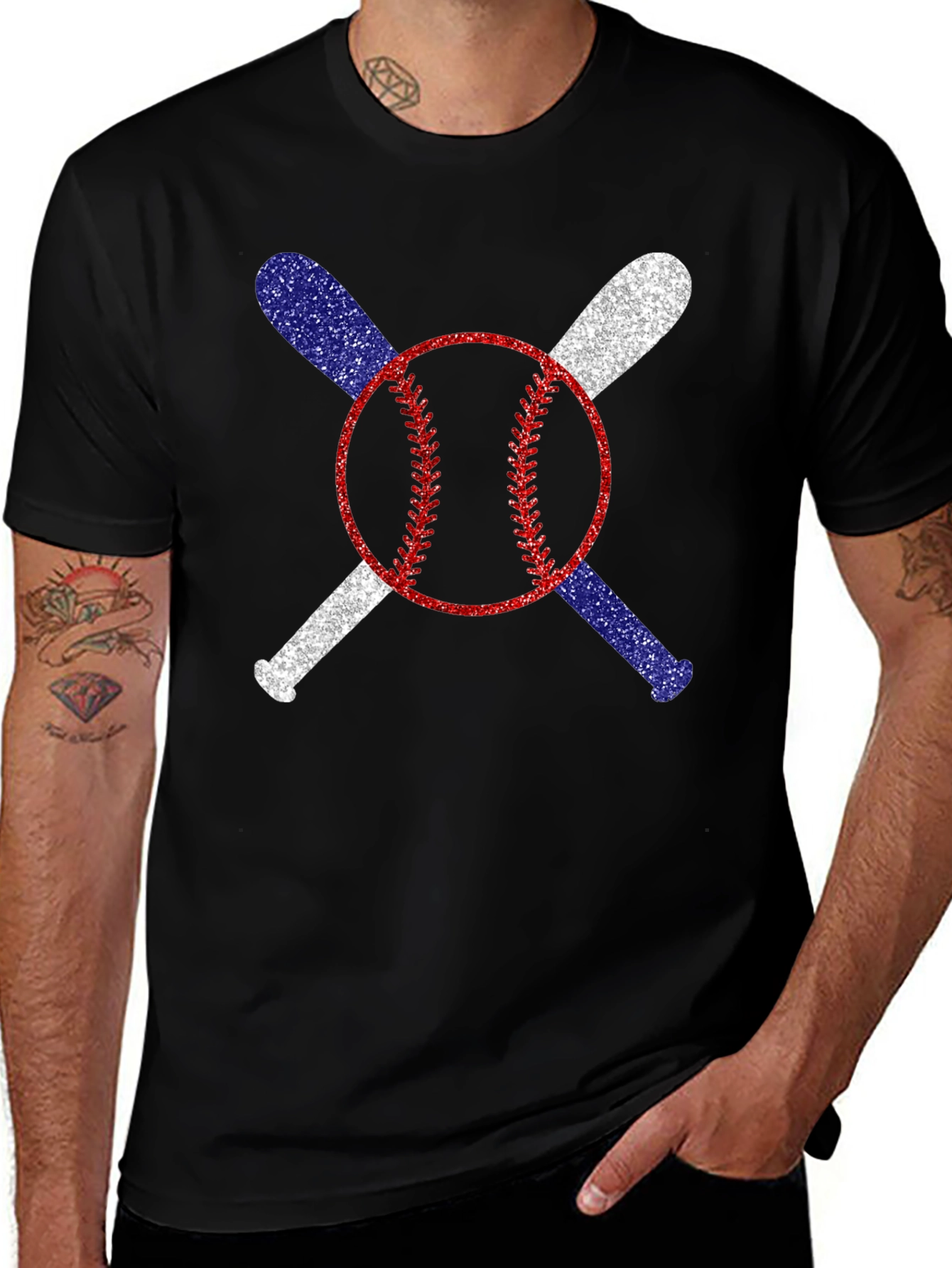 Variant 30 of Baseball Bats and Ball Graphic T-Shirt