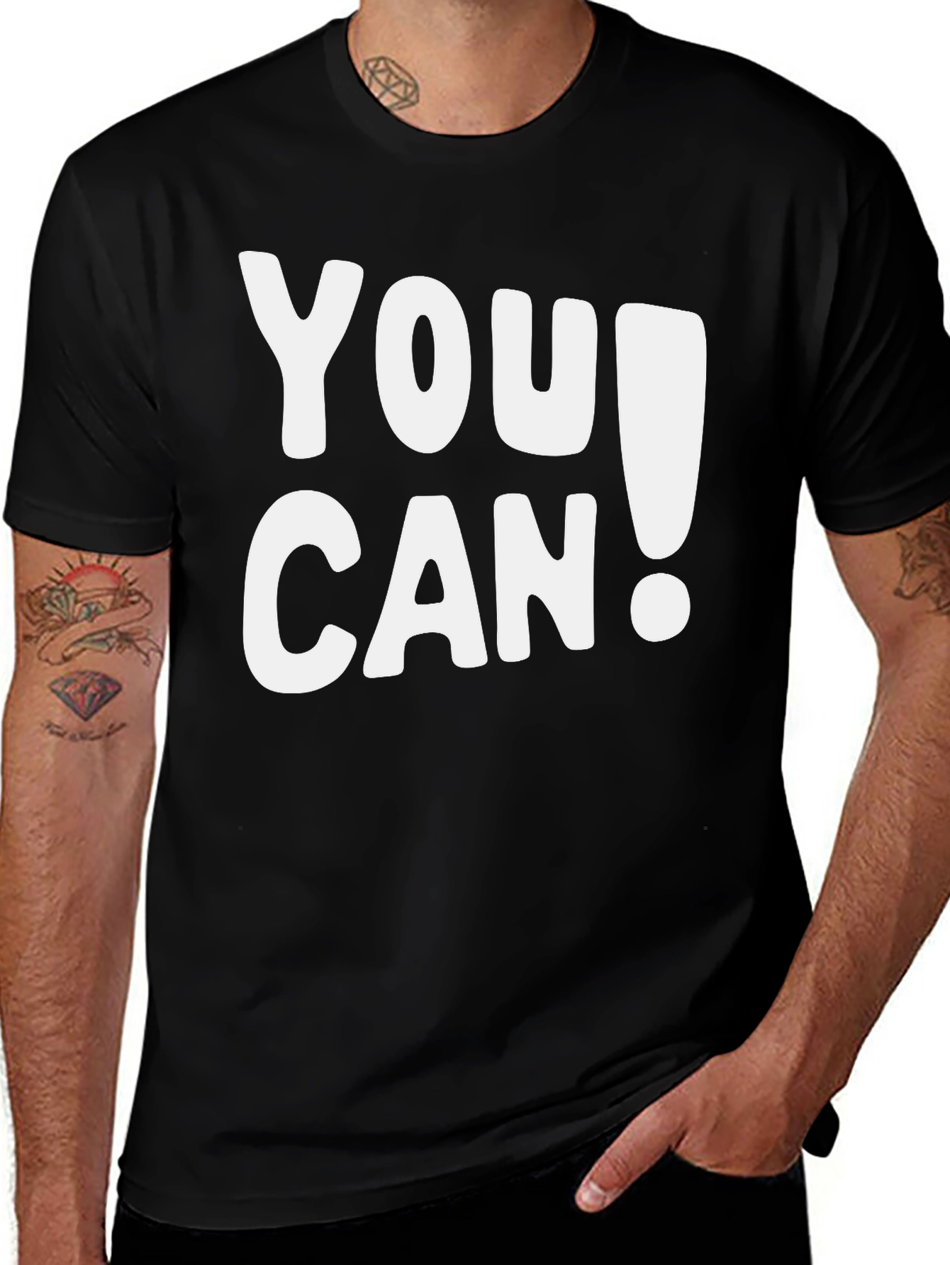 Variant 4 of You Can! Graphic Black T-Shirt
