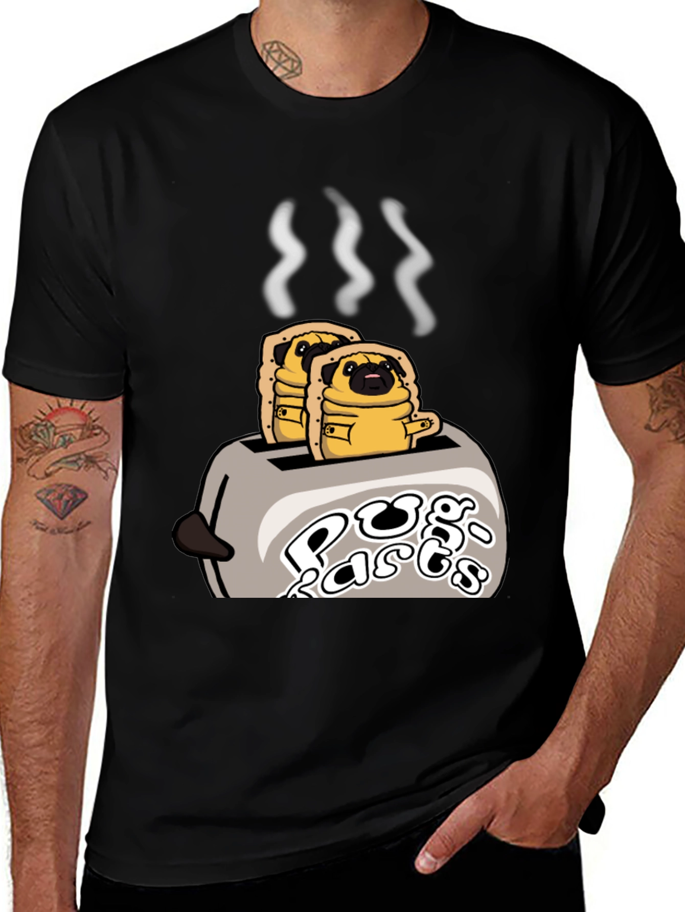 Pug Toast T-Shirt - "Pug Parts" Graphic Tee