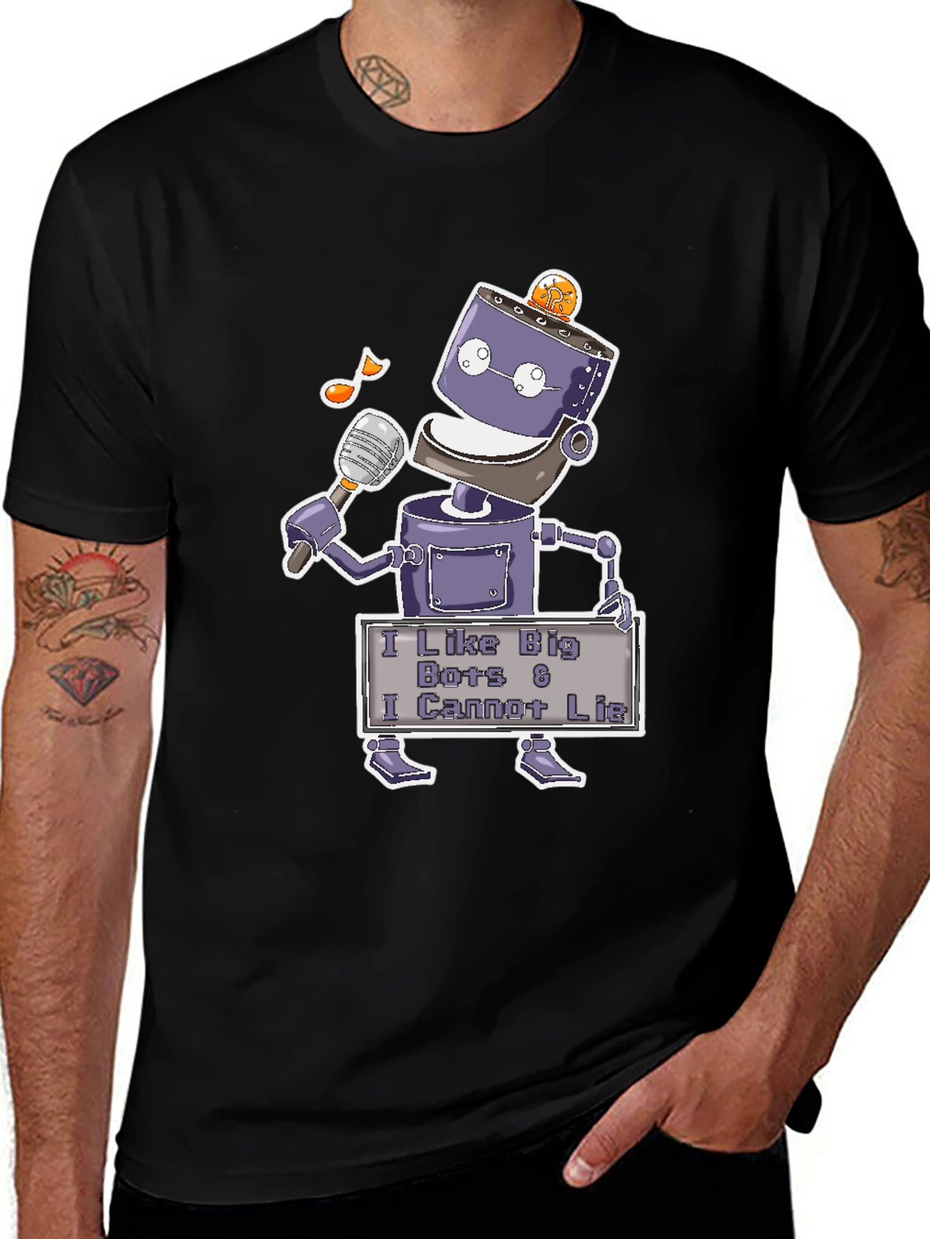 Variant 14 of Robot Humor T-Shirt - I Like Big Bots and I Cannot Lie