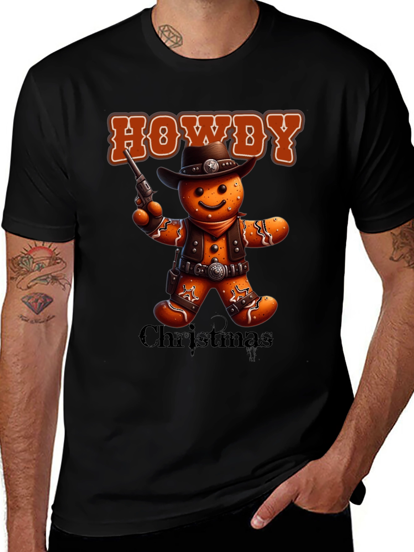 Howdy Christmas Gingerbread Cowboy T-Shirt