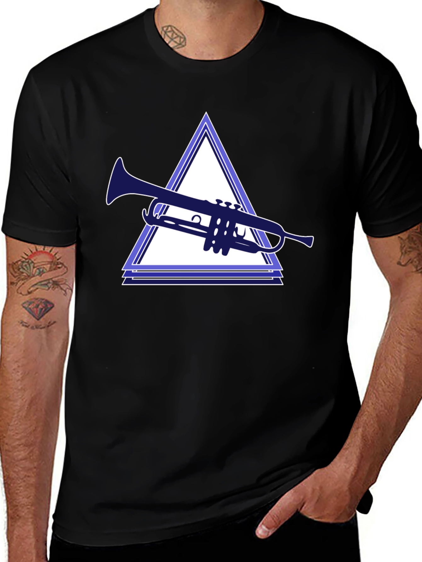 Variant 4 of Trumpet Triangle Graphic Tee - Unique Music Lover Shirt