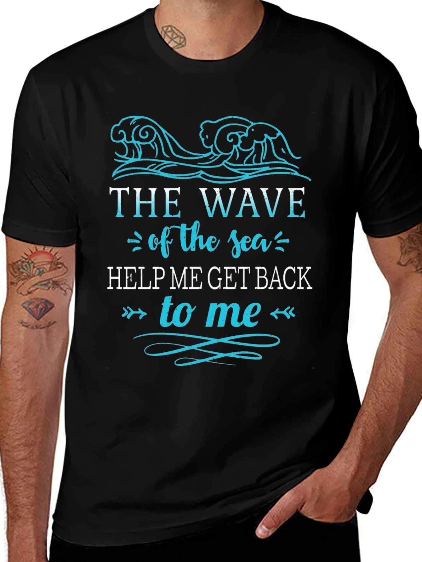 Variant 7 of Wave of the Sea Graphic Tee - Black Unisex T-Shirt