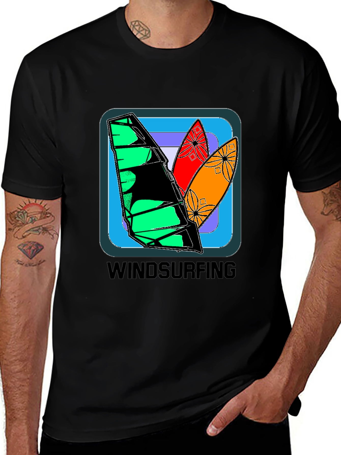 Variant 16 of Windsurfing Graphic Tee - Stylish Sport Shirt