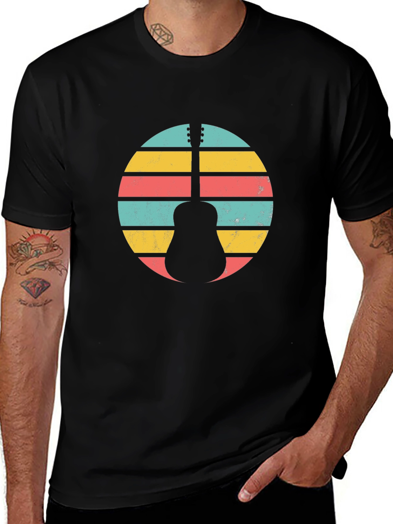 Variant 30 of Retro Guitar Sunset Graphic T-Shirt