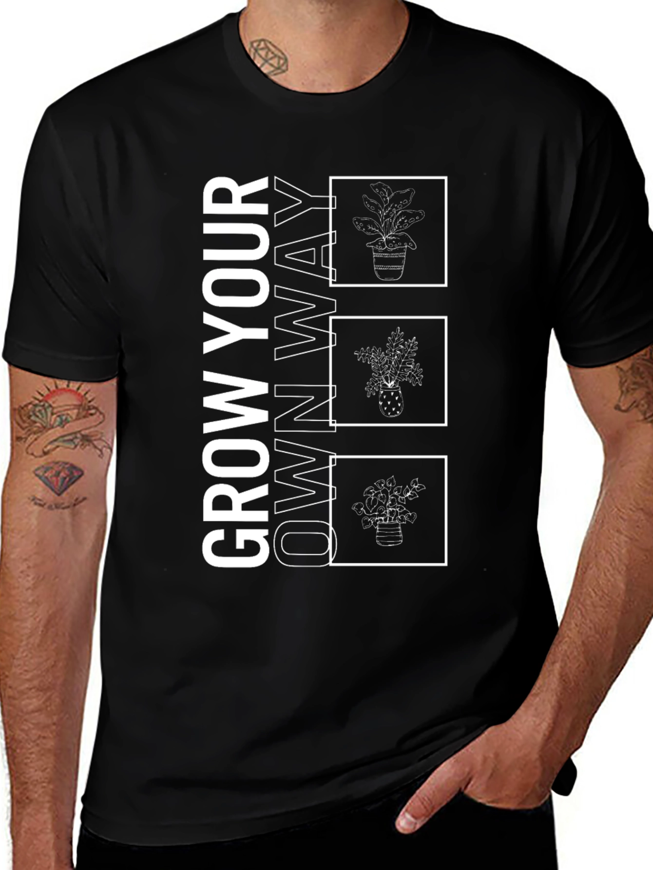 Variant 17 of Grow Your Own Way T-Shirt - Unique Plant Design