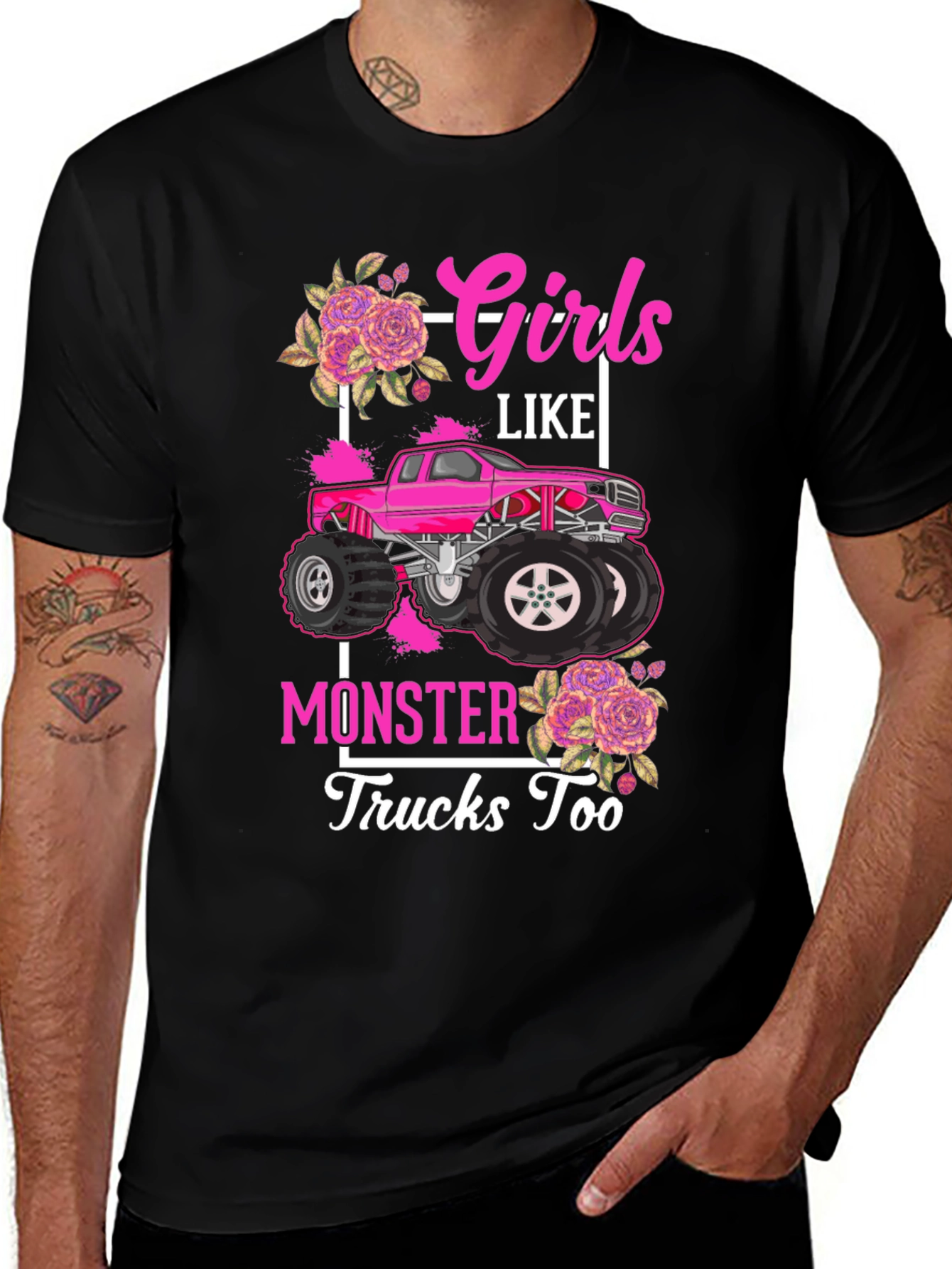 Variant 28 of Girls Like Monster Trucks Too T-Shirt