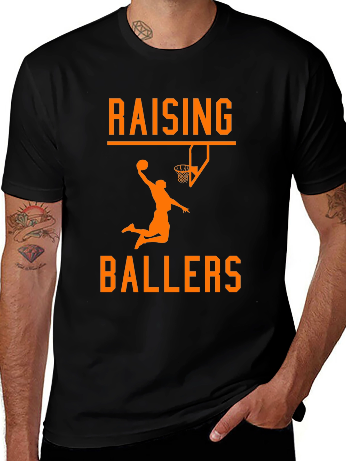 Raising Ballers Graphic Tee - Basketball Lover's T-Shirt