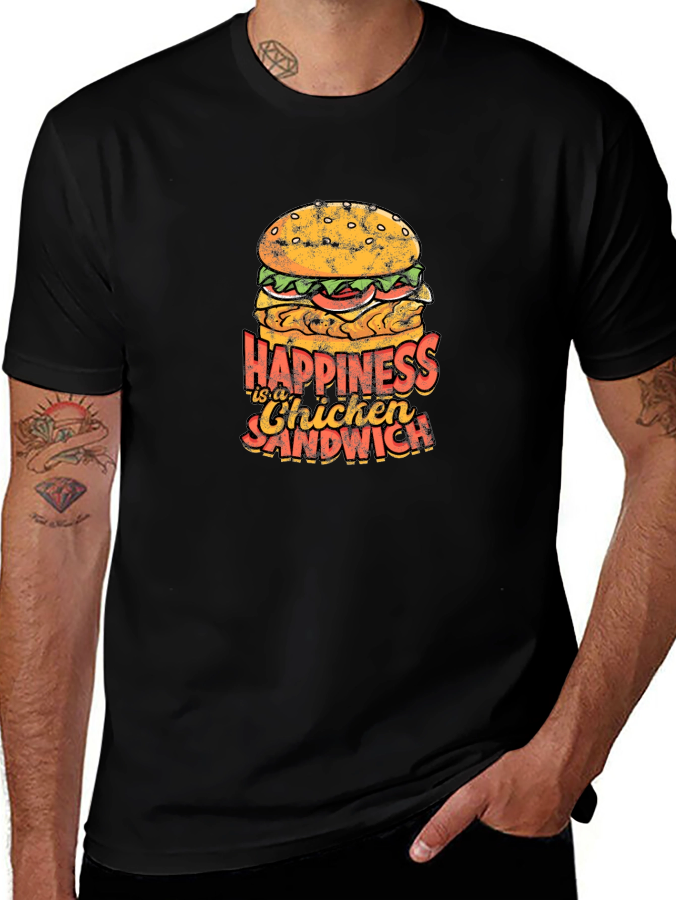 Variant 14 of Happiness Chicken Sandwich Graphic Tee