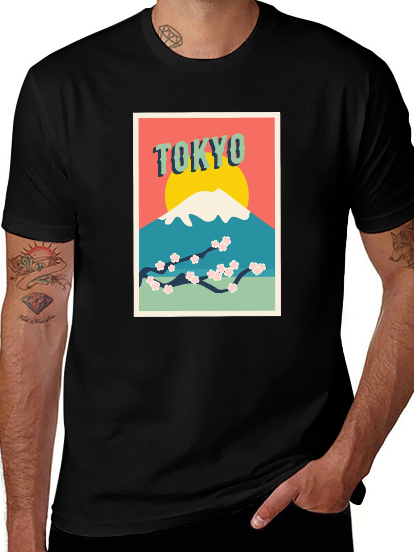 Variant 16 of Tokyo Mt. Fuji Graphic Tee - Retro Style