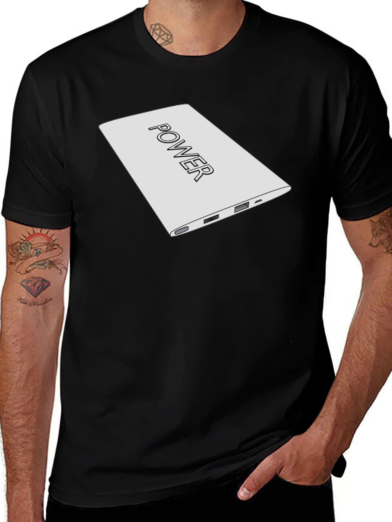 Power Bank Graphic Tee - Cool Tech Design