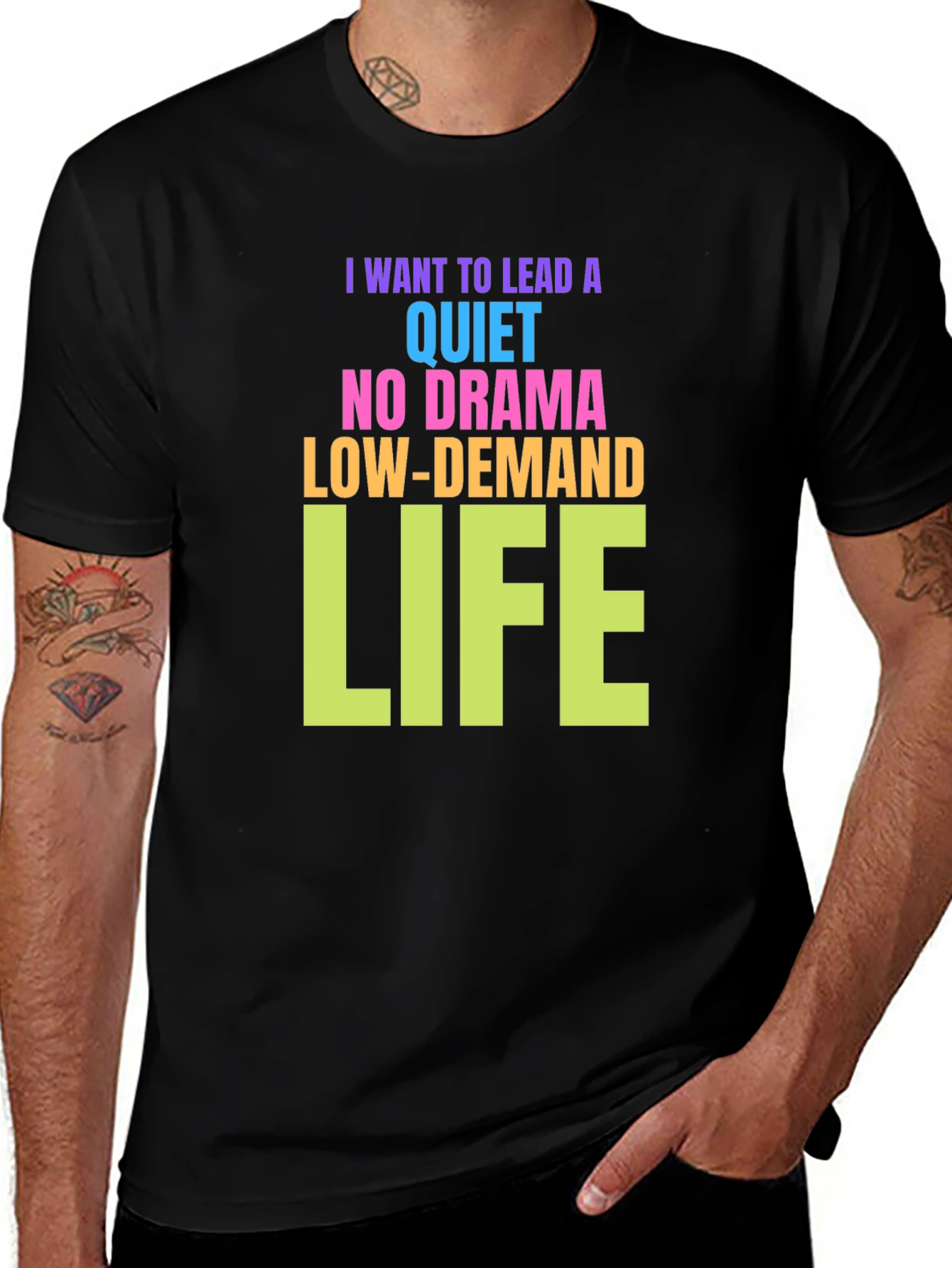 Variant 16 of Quiet Life Graphic Tee - Black Cotton T-Shirt