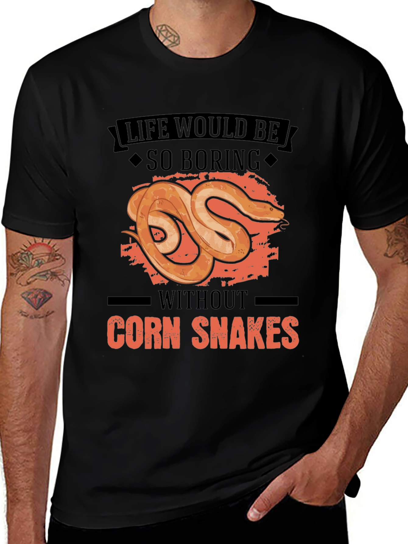 Variant 5 of Corn Snake Graphic Tee - Life Would Be So Boring T-Shirt