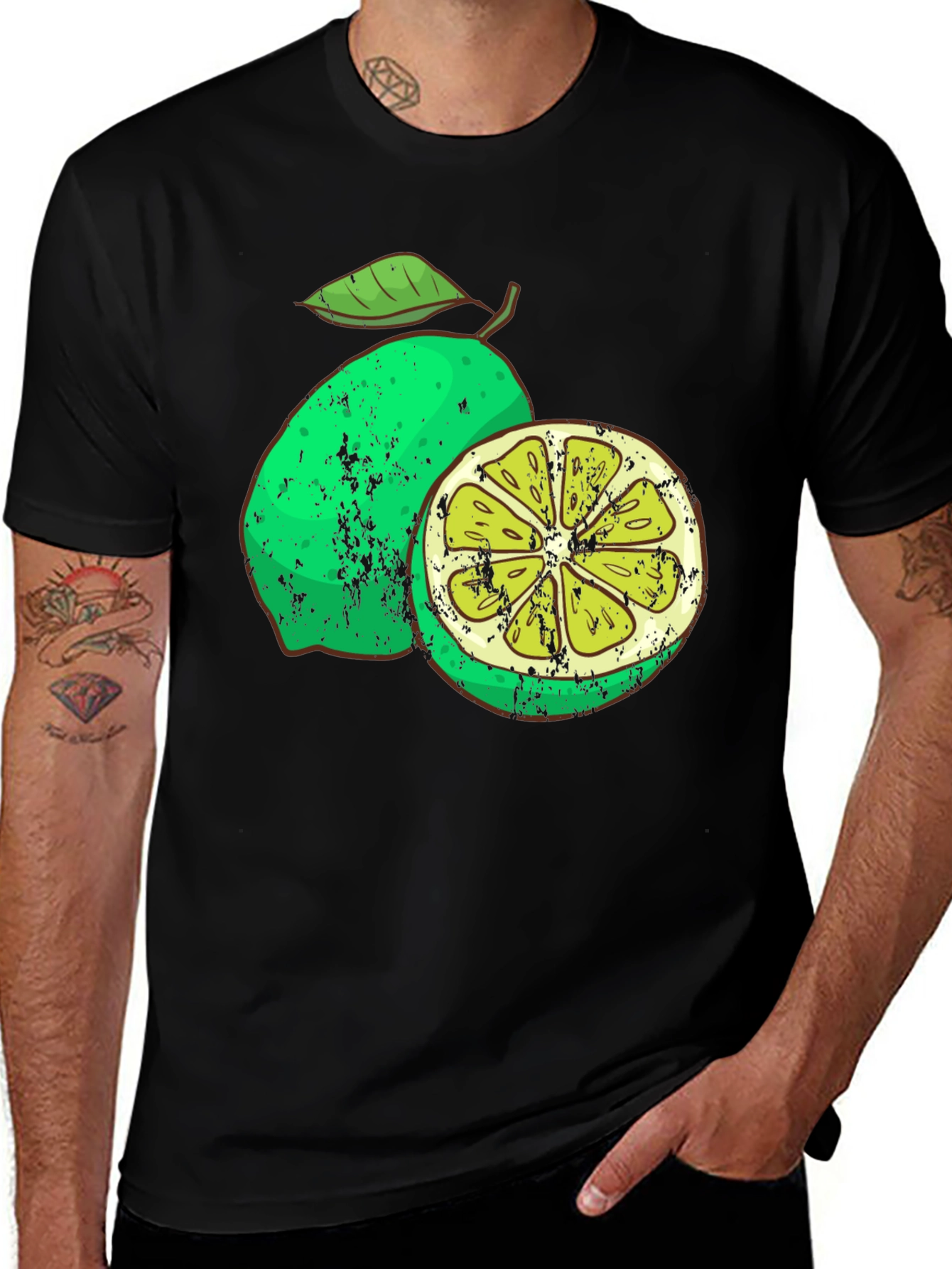 Variant 7 of Lime Graphic Print Men's T-Shirt